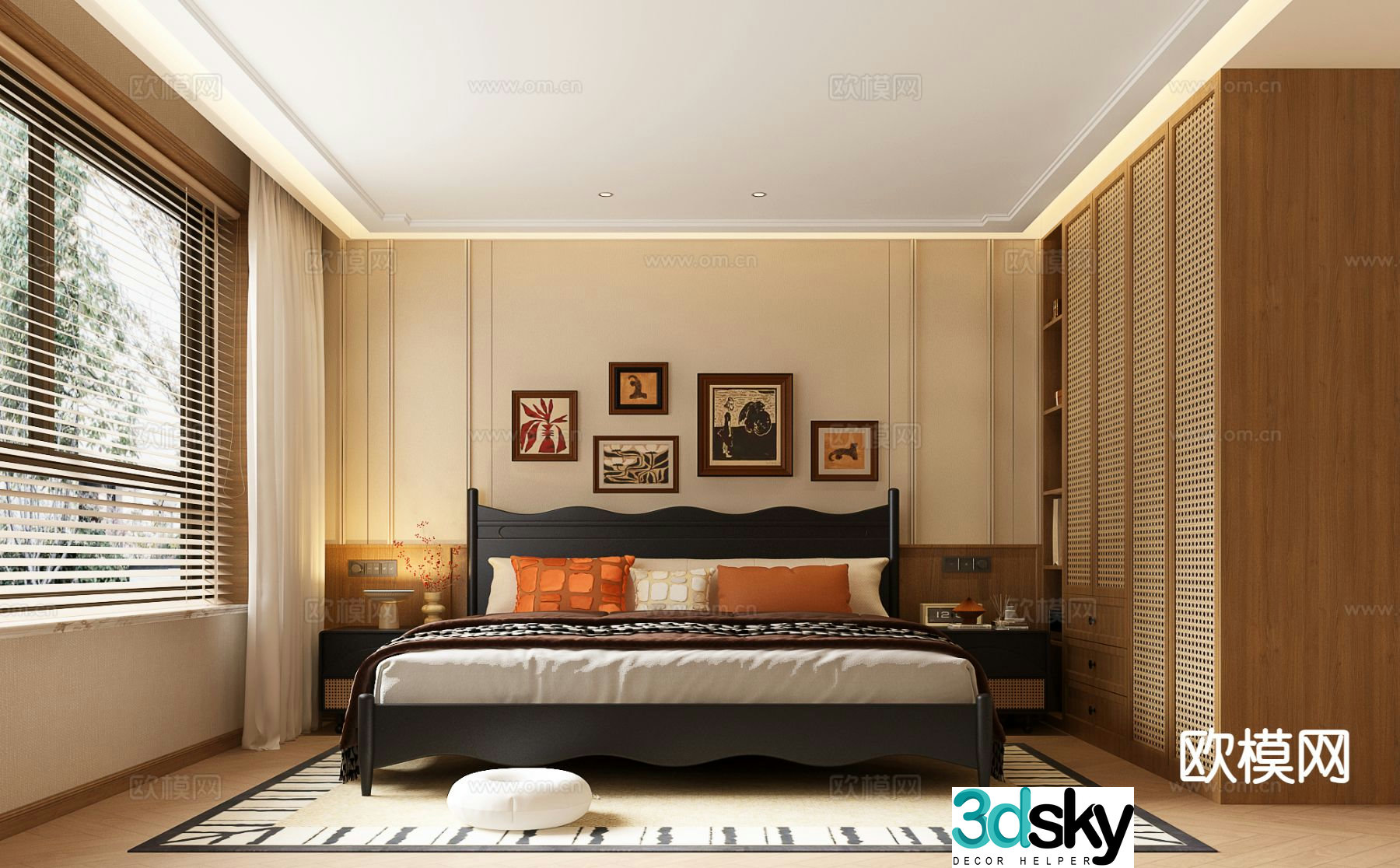 Medieval style bedroom master bedroom 3d model