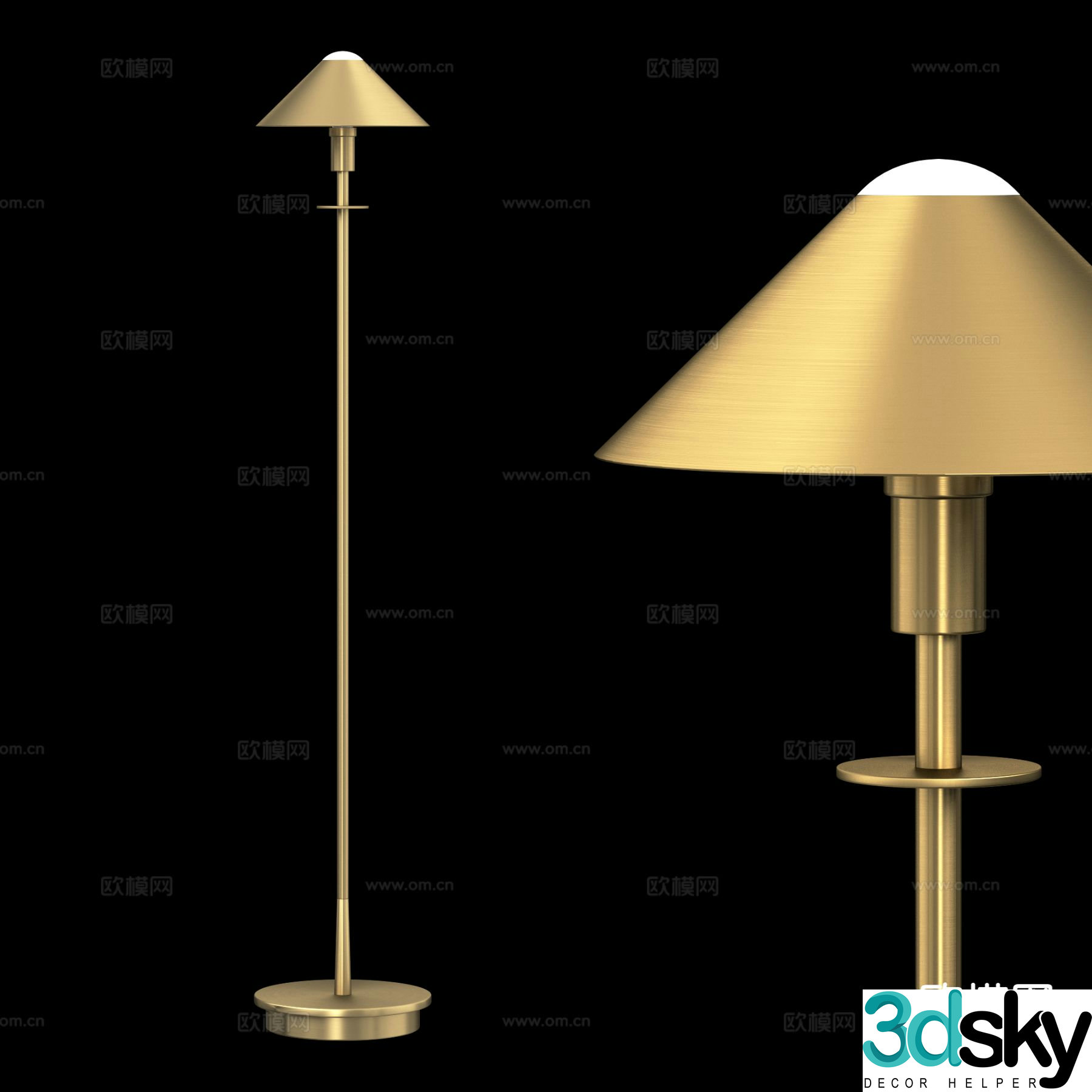 Light luxury floor lamp 3D model