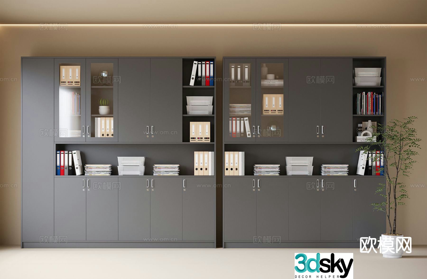 Modern office file cabinet file cabinet 3d model
