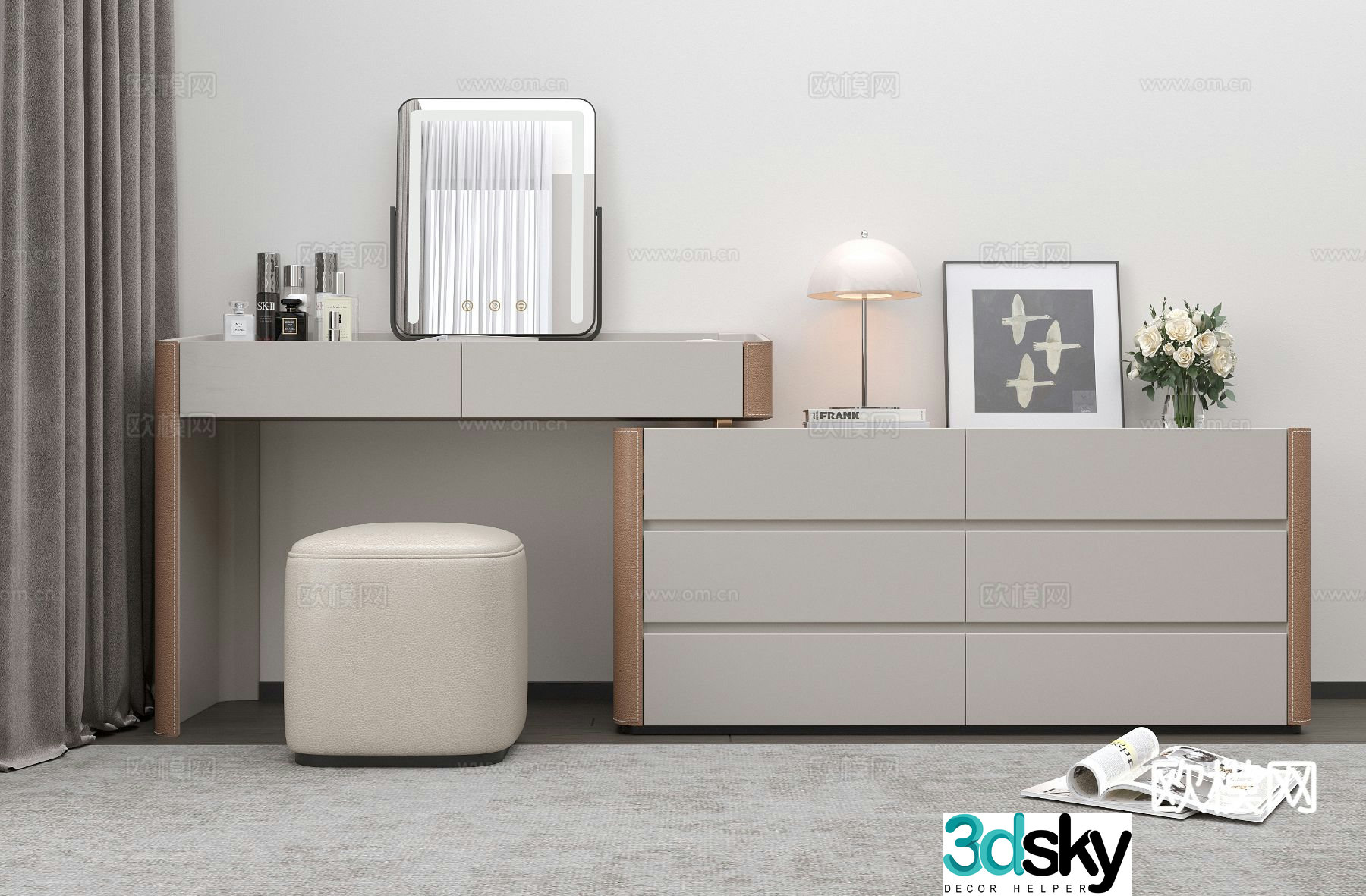Italian dressing table 3d model