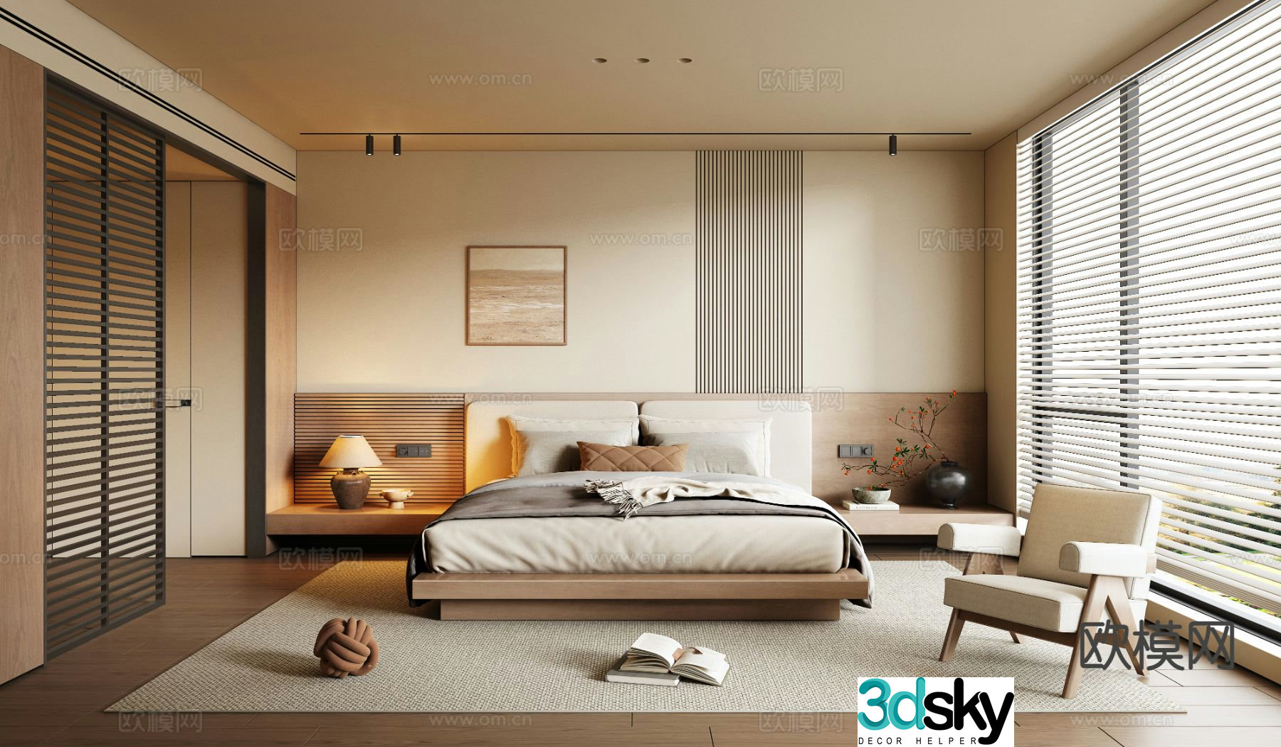Medieval style bedroom master bedroom 3d model