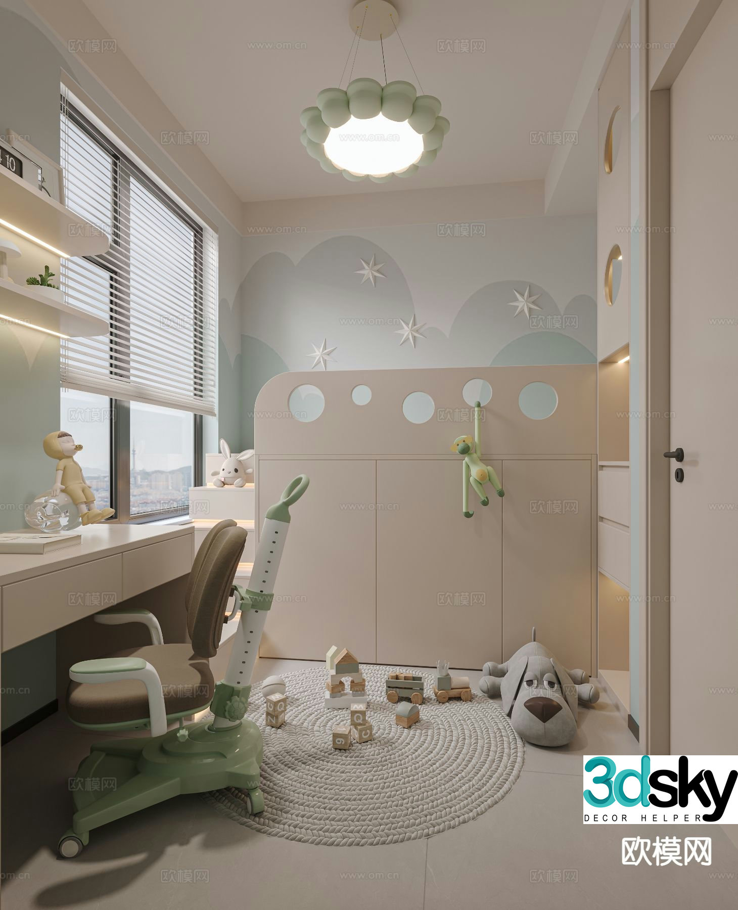 Modern children’s room children’s room 3d model