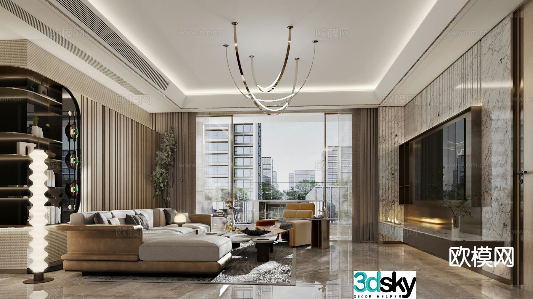 Light luxury restaurant 3D model