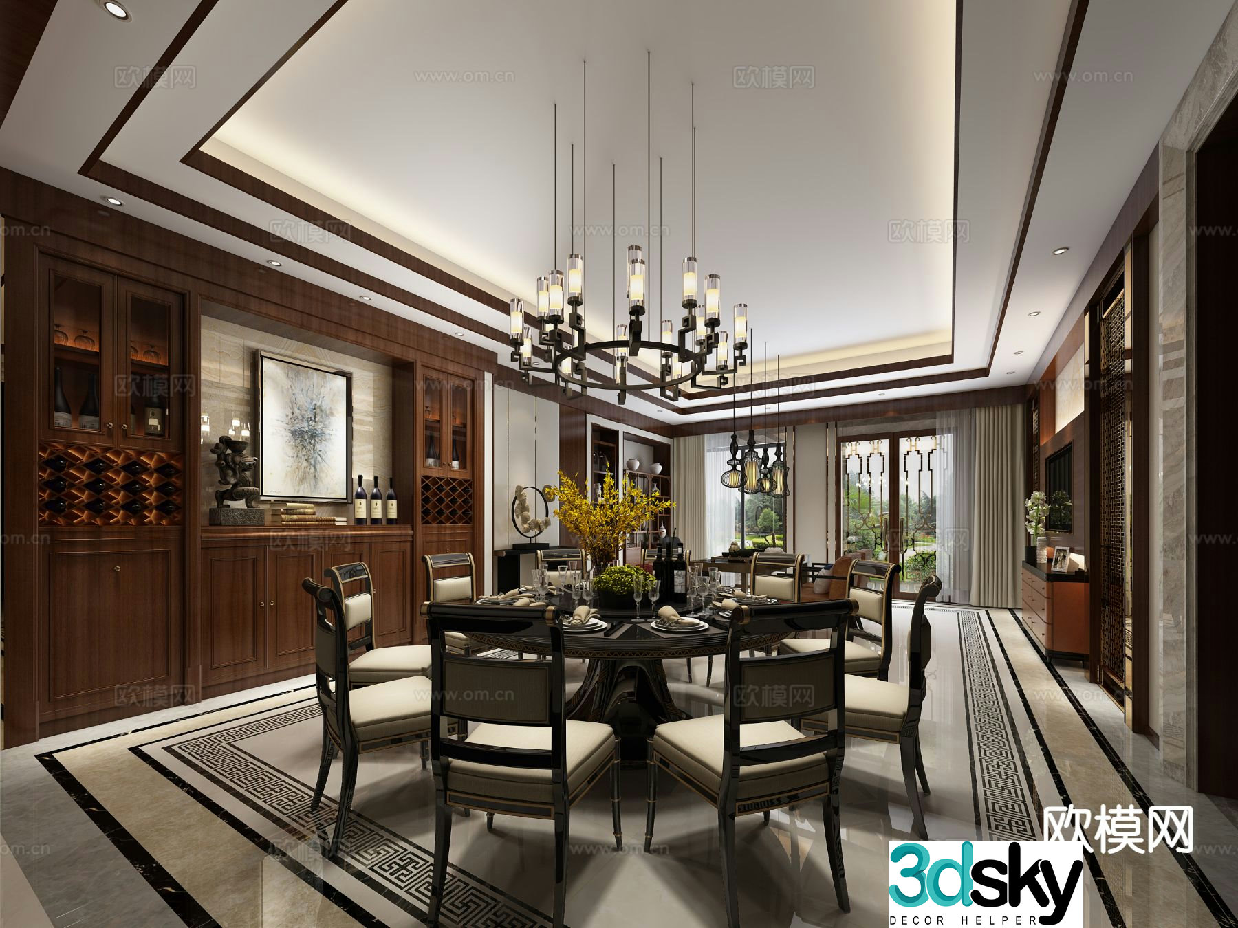 New Chinese restaurant 3d model