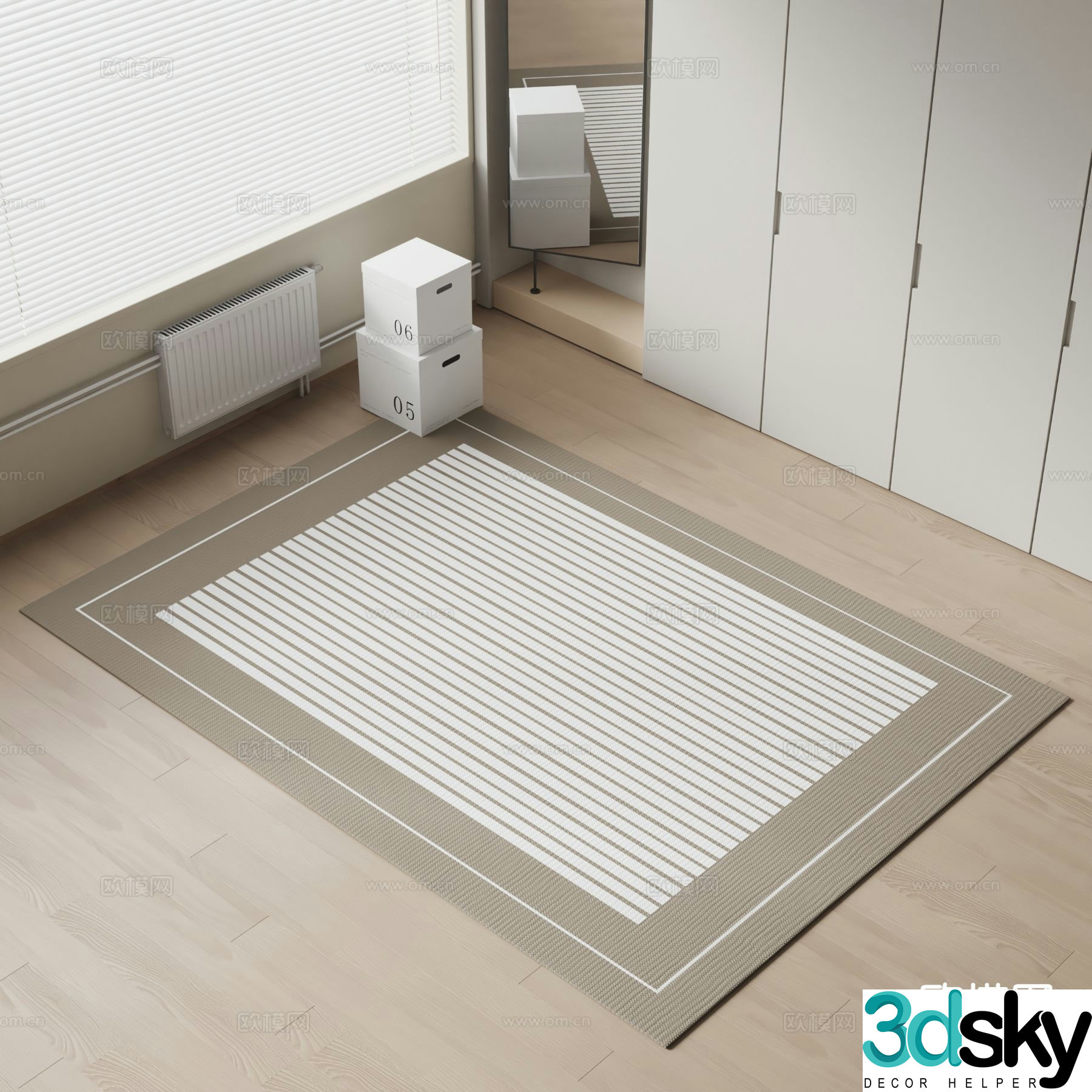 Groos carpet square rug 3d model