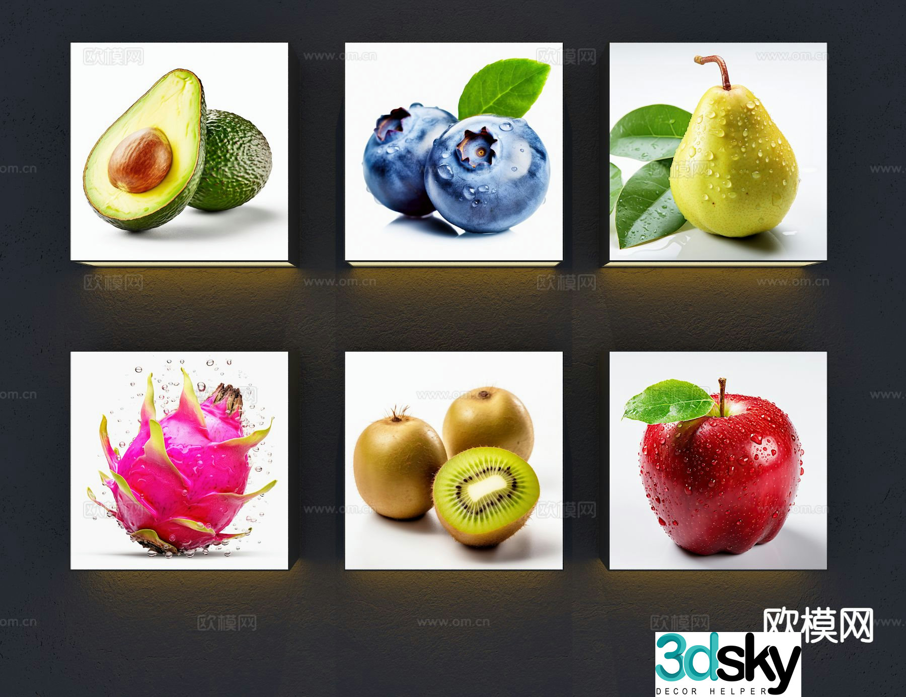 Fruit advertising light box 3d model