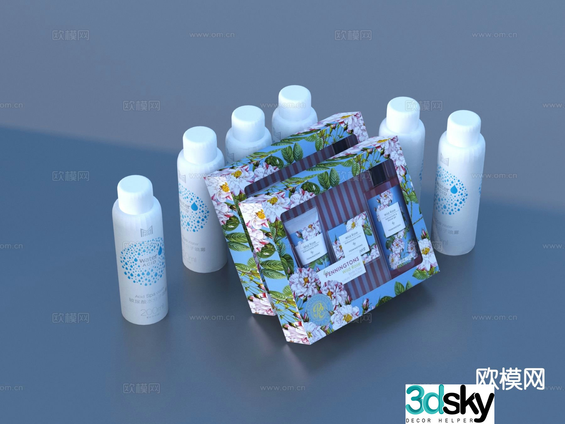 Cosmetics facial cleanser skin care products hydrating spray 3d model