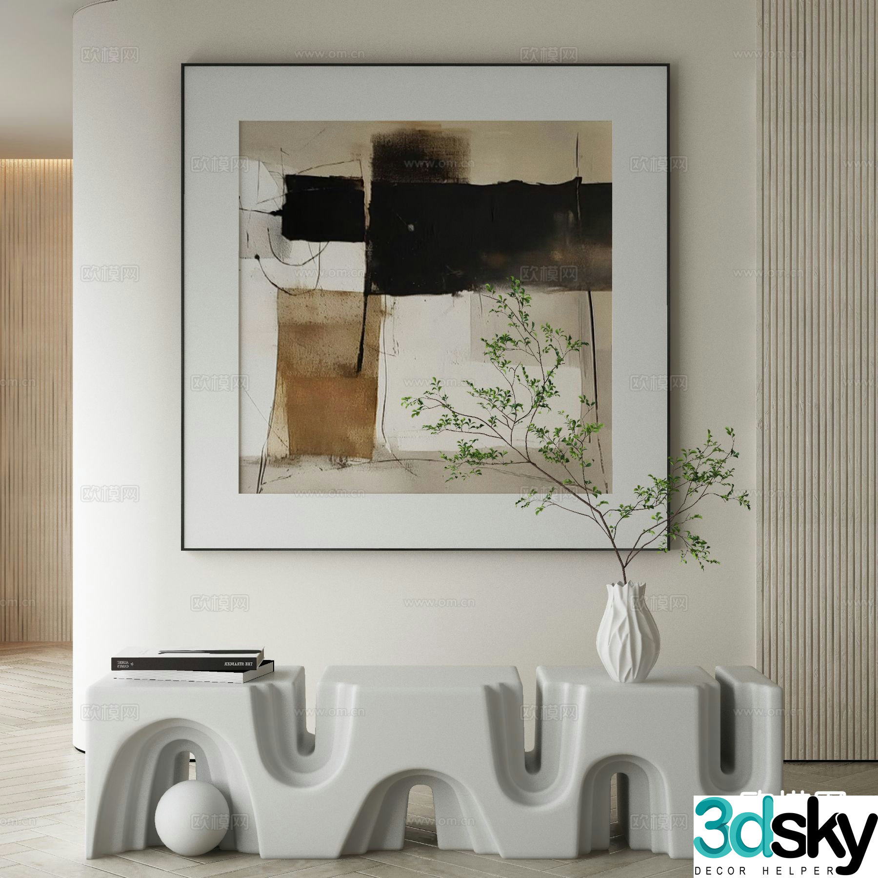 Modern art painting texture painting decorative painting 3d model