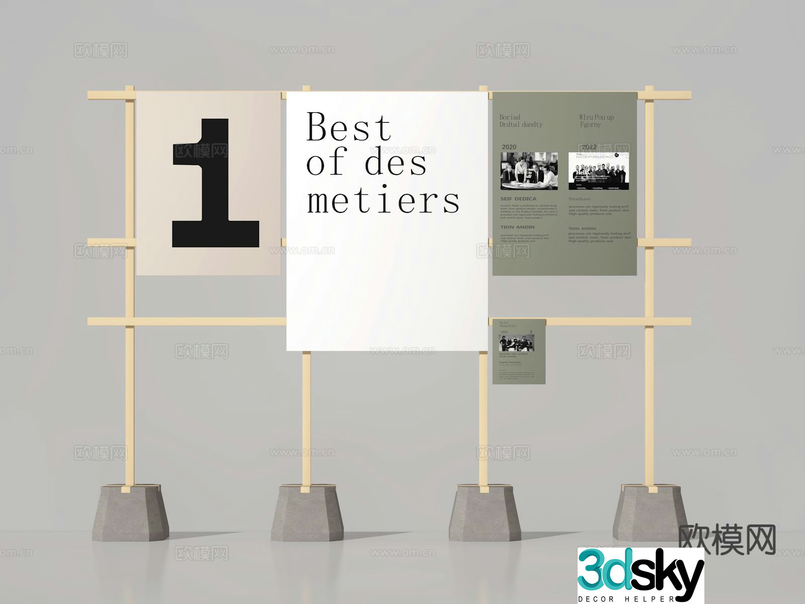 Display sign, guide sign 3d model