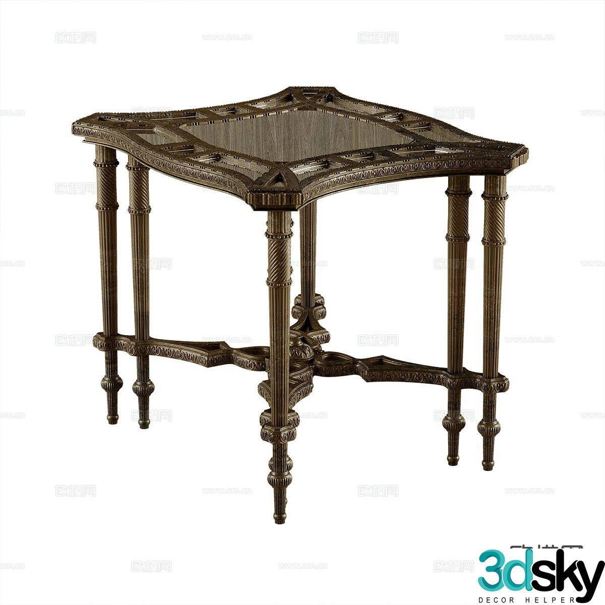 American side table corner table retro corner table 3D model