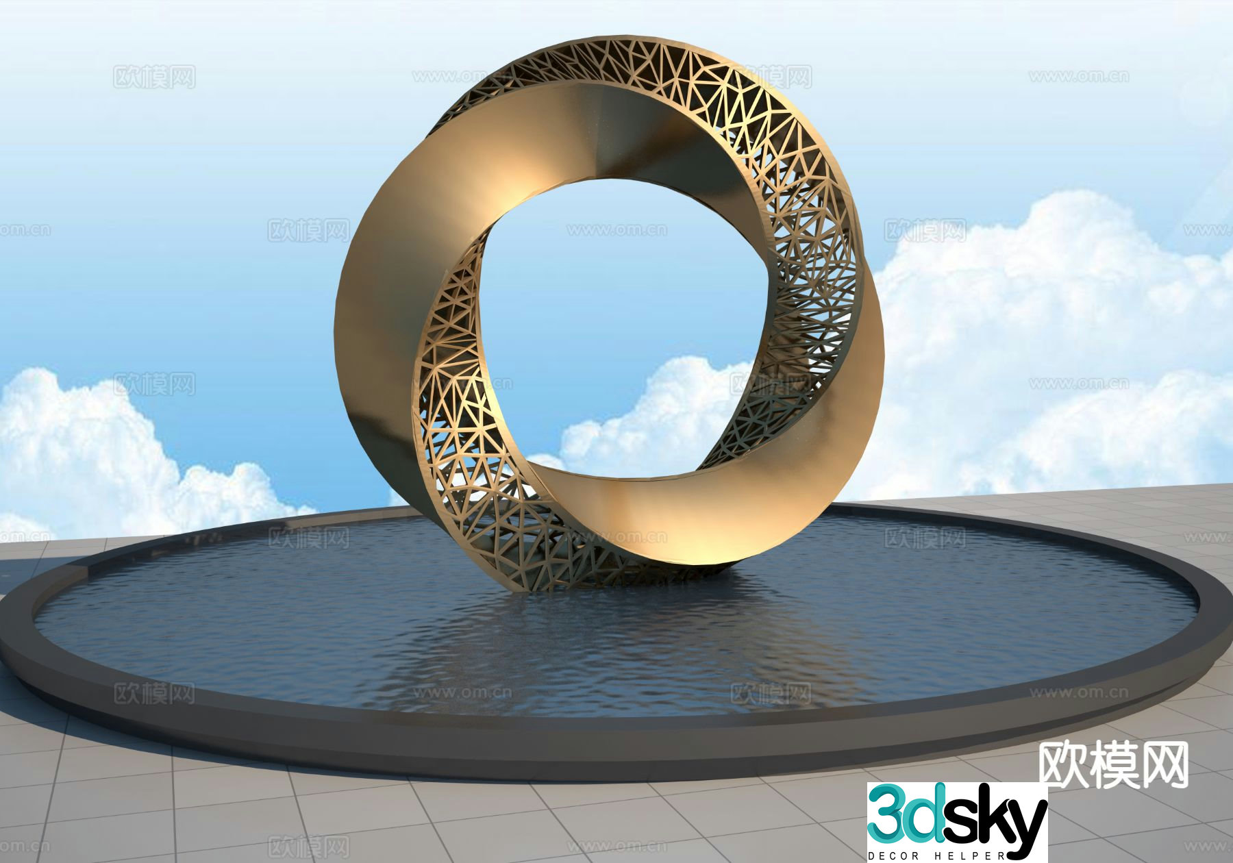 MÃ¶bius strip hollow sculpture 3d model