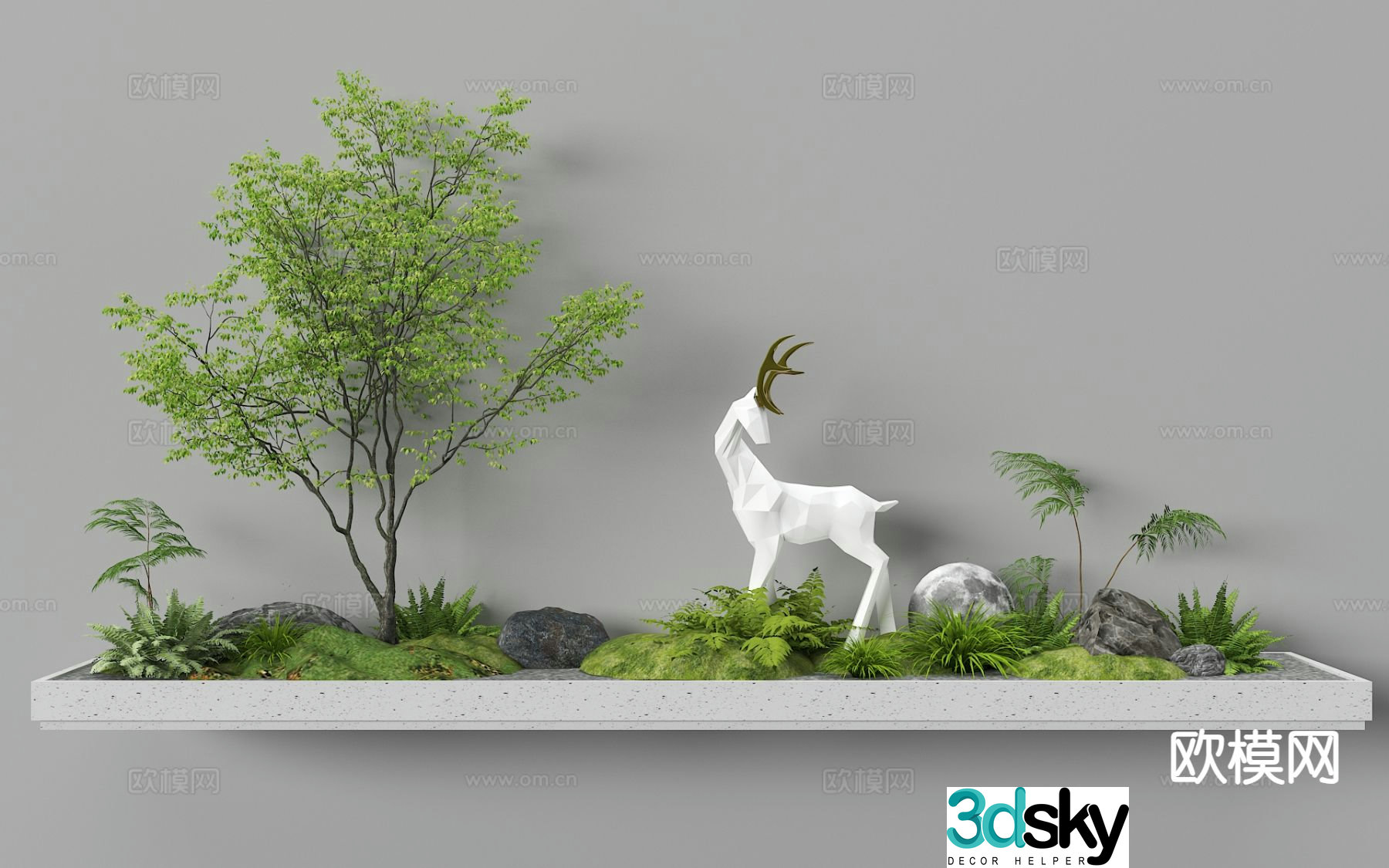 Plant landscaping garden sketch plant pile micro terrain 3D model