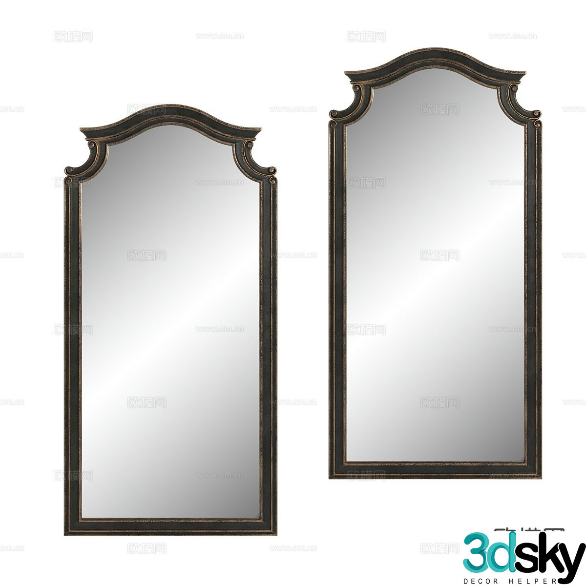 French mirror hanging mirror decorative mirror 3d model