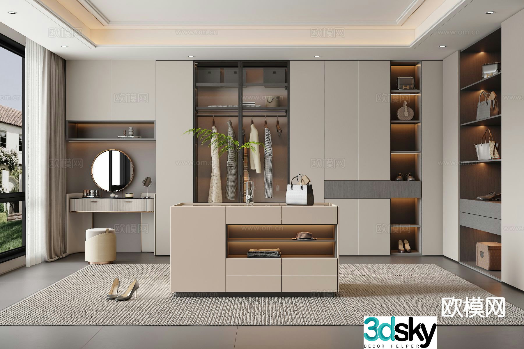 Modern minimalist cloakroom 3D model