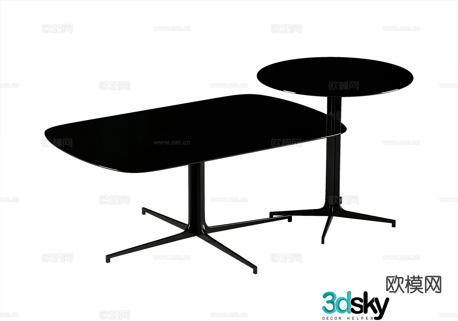 Black coffee table mother-in-law coffee table 3d model