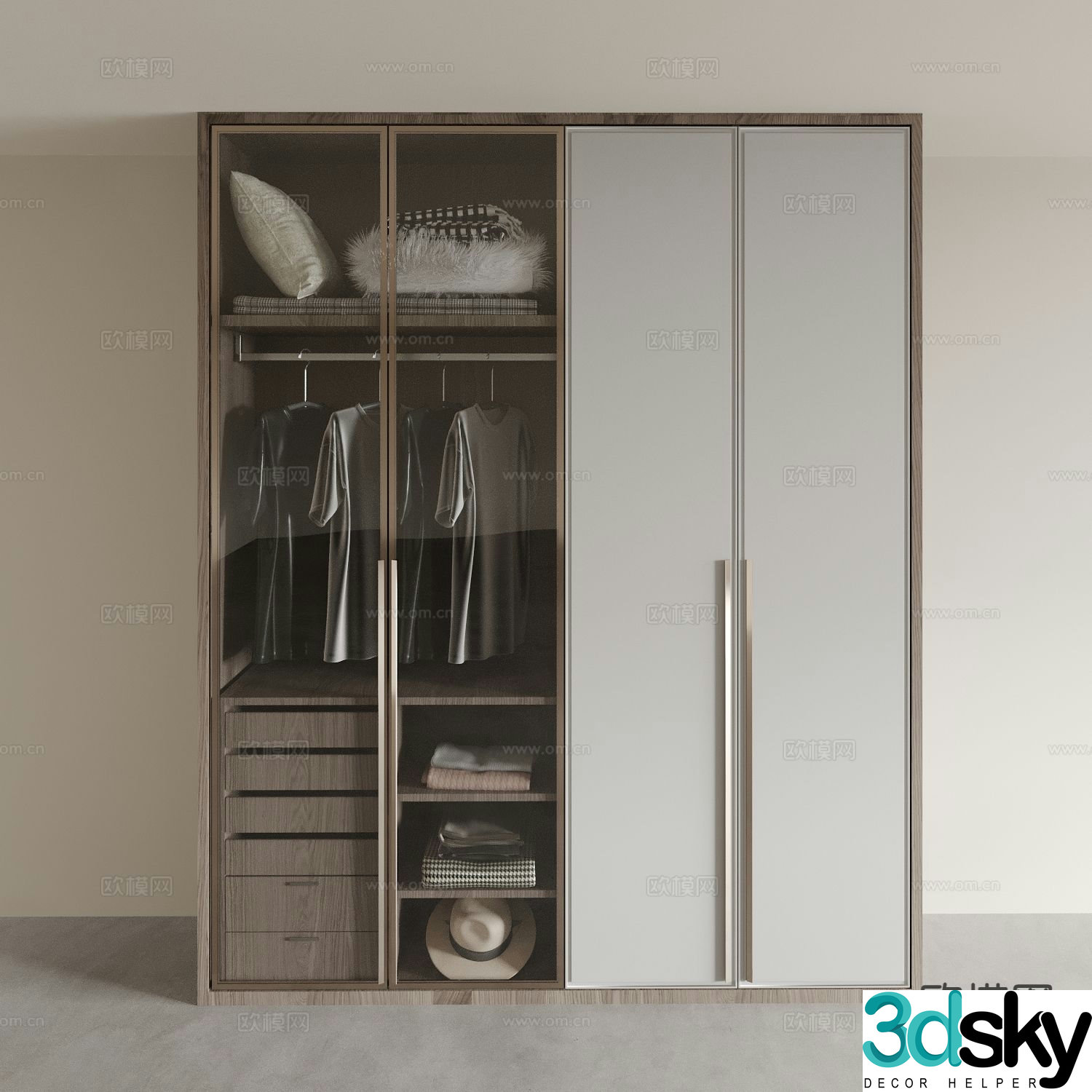 modern wardrobe wardrobe 3d model