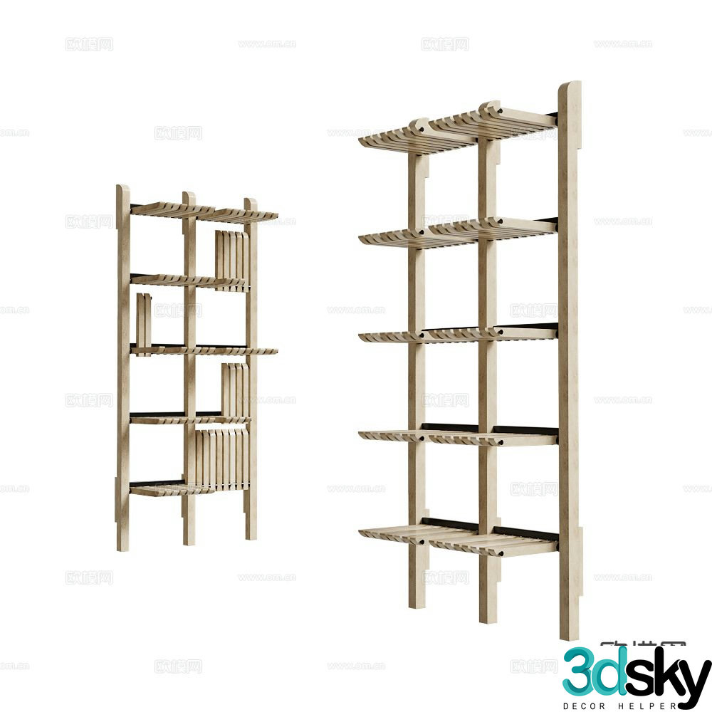SVITANOK storage rack wooden bookshelf 3d model
