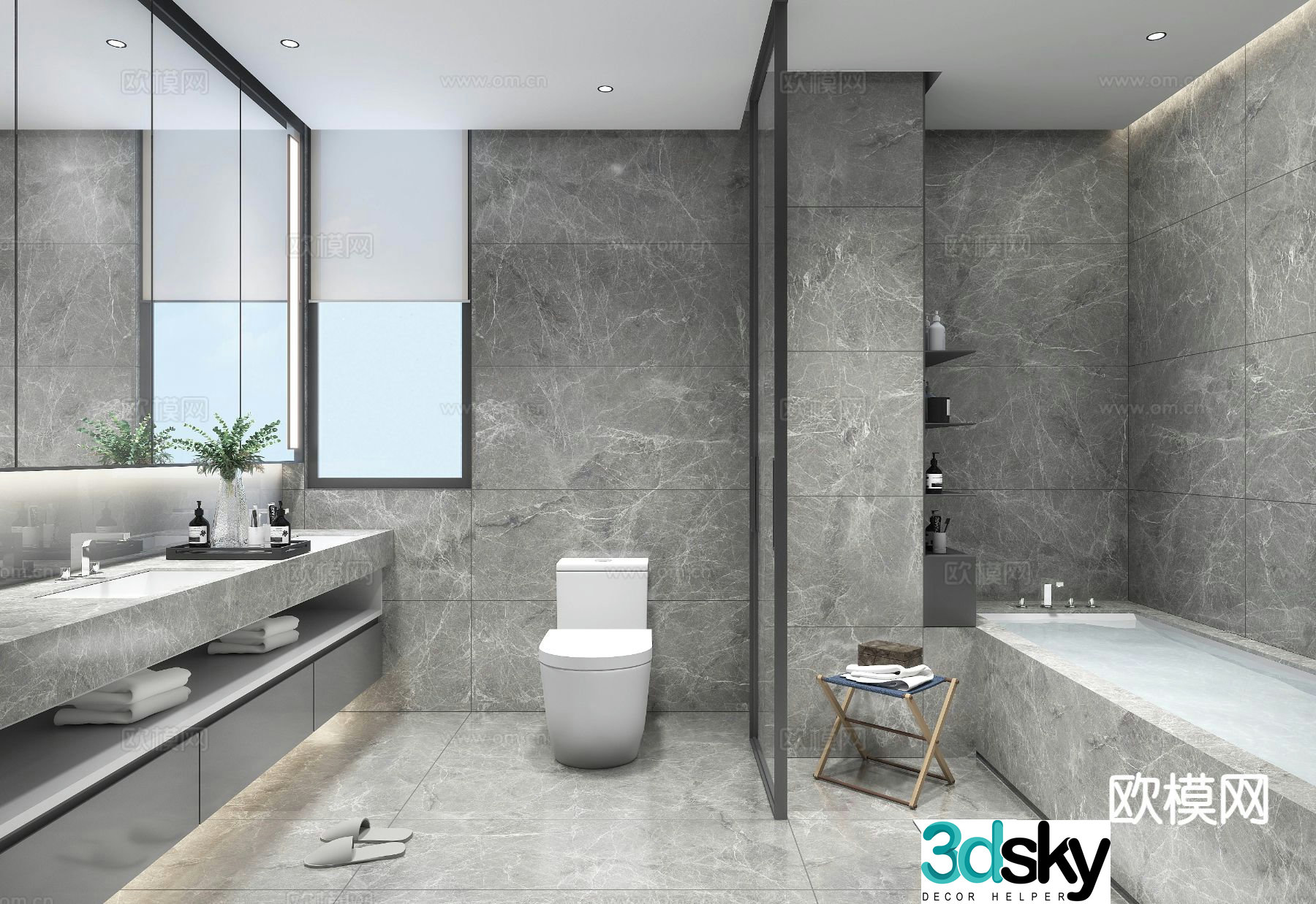 Modern bathroom bathroom toilet 3d model