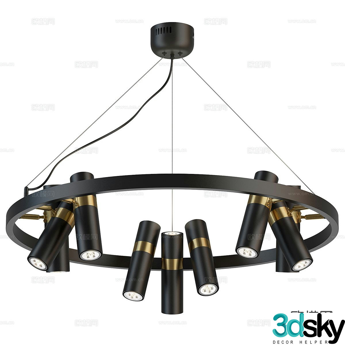 Light luxury hall chandelier 3d model