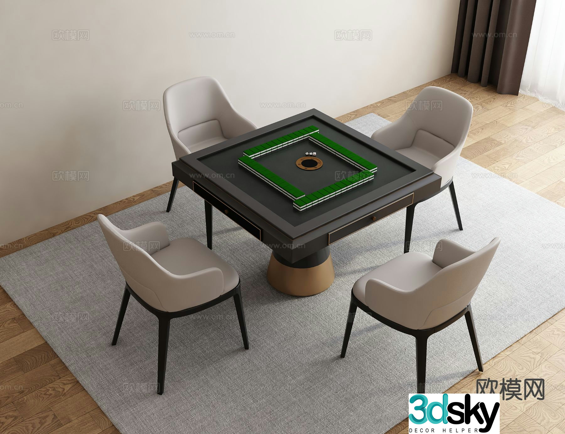 Mahjong table entertainment table automatic mahjong table 3d model