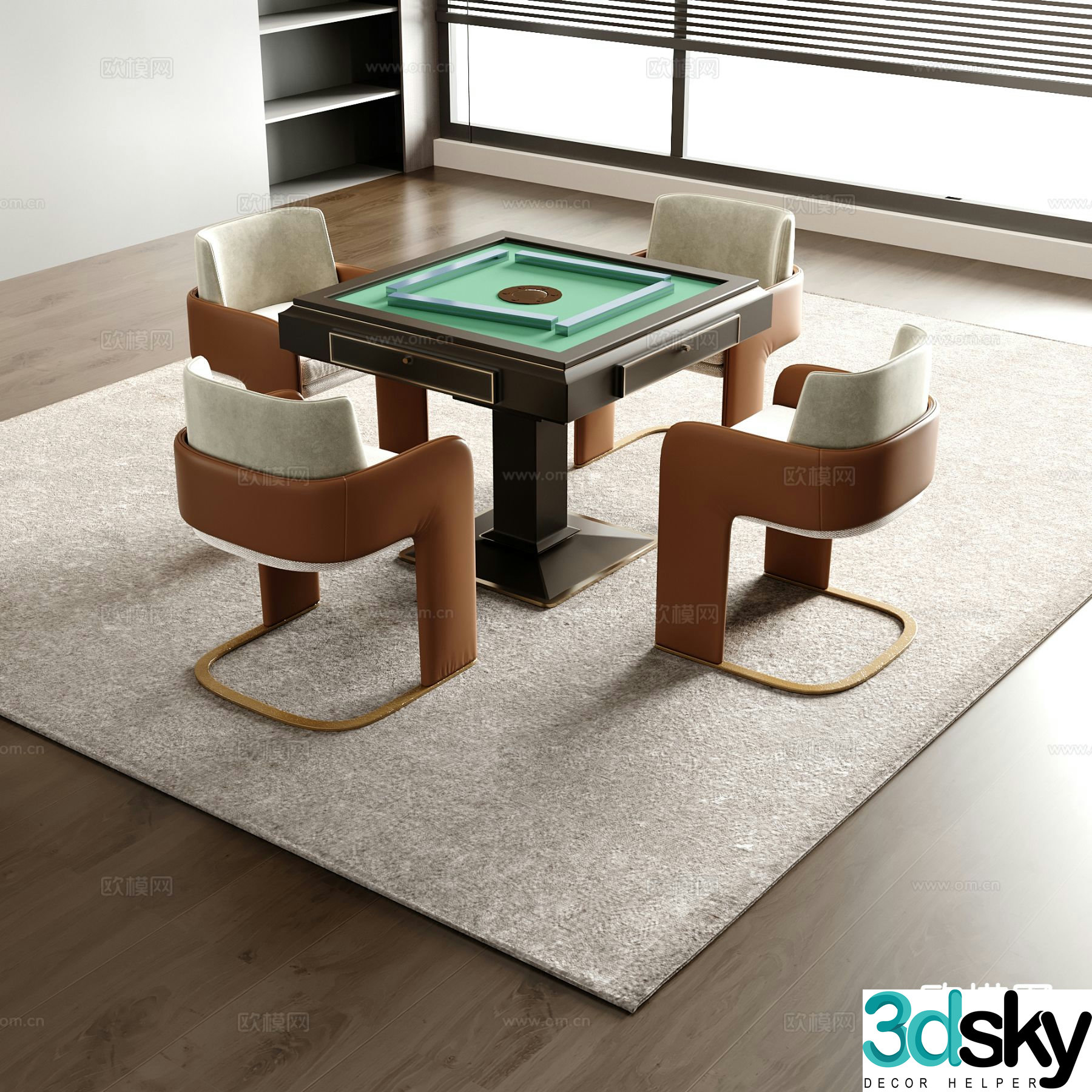 Mahjong table entertainment table automatic mahjong table 3d model