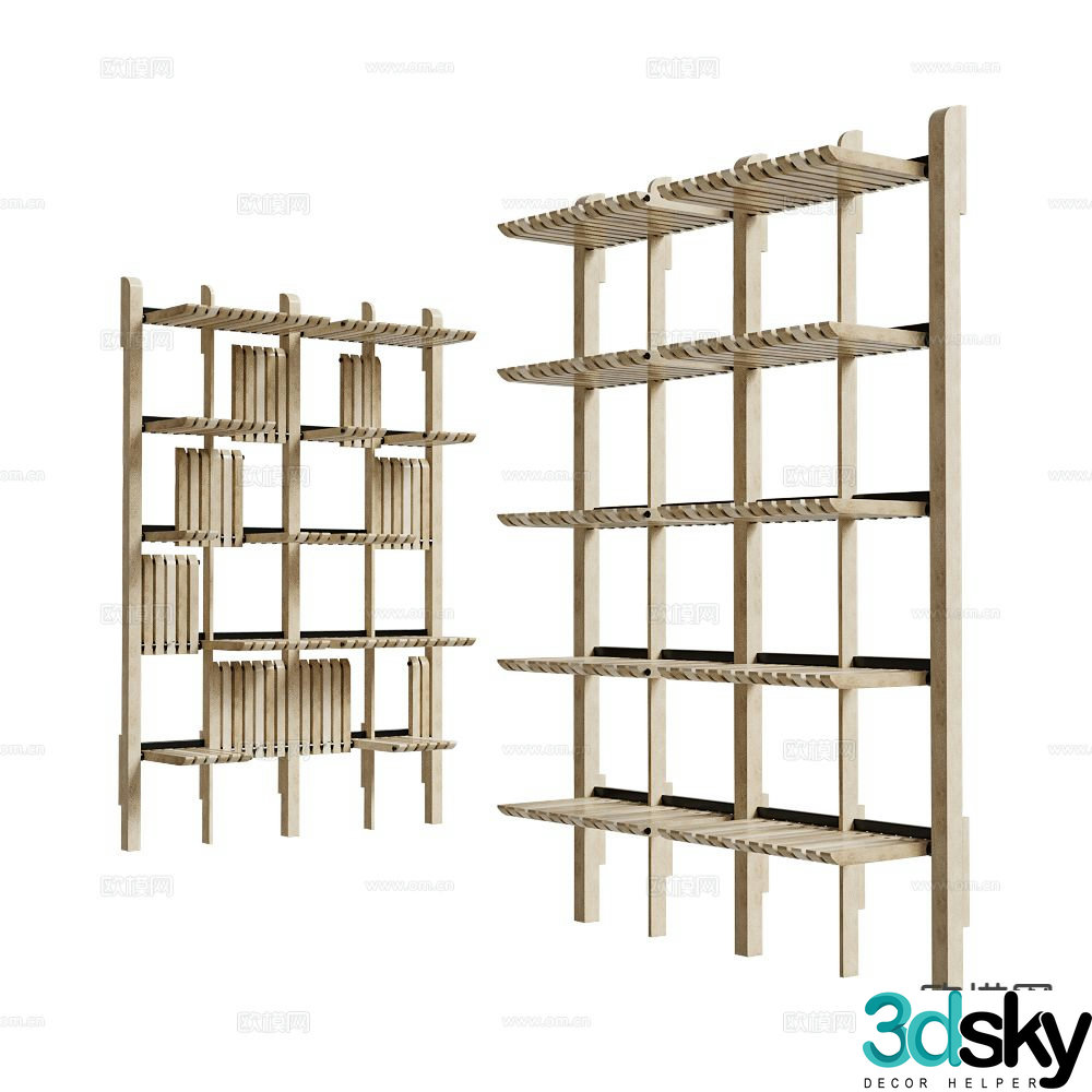 SVITANOK storage rack decorative rack wooden bookshelf 3d model