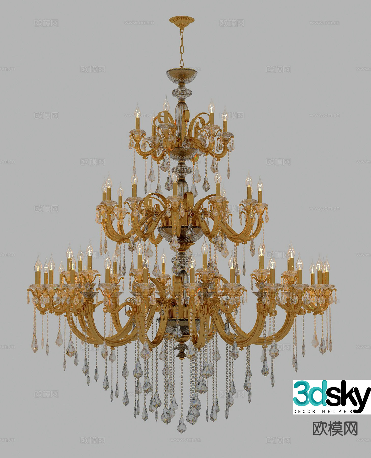 Neoclassical chandelier crystal chandelier 3d model