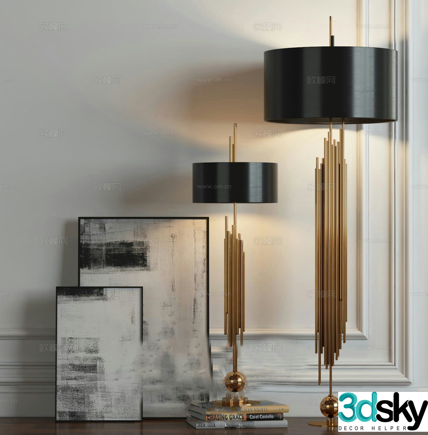 Postmodern floor lamp metal floor lamp 3d model