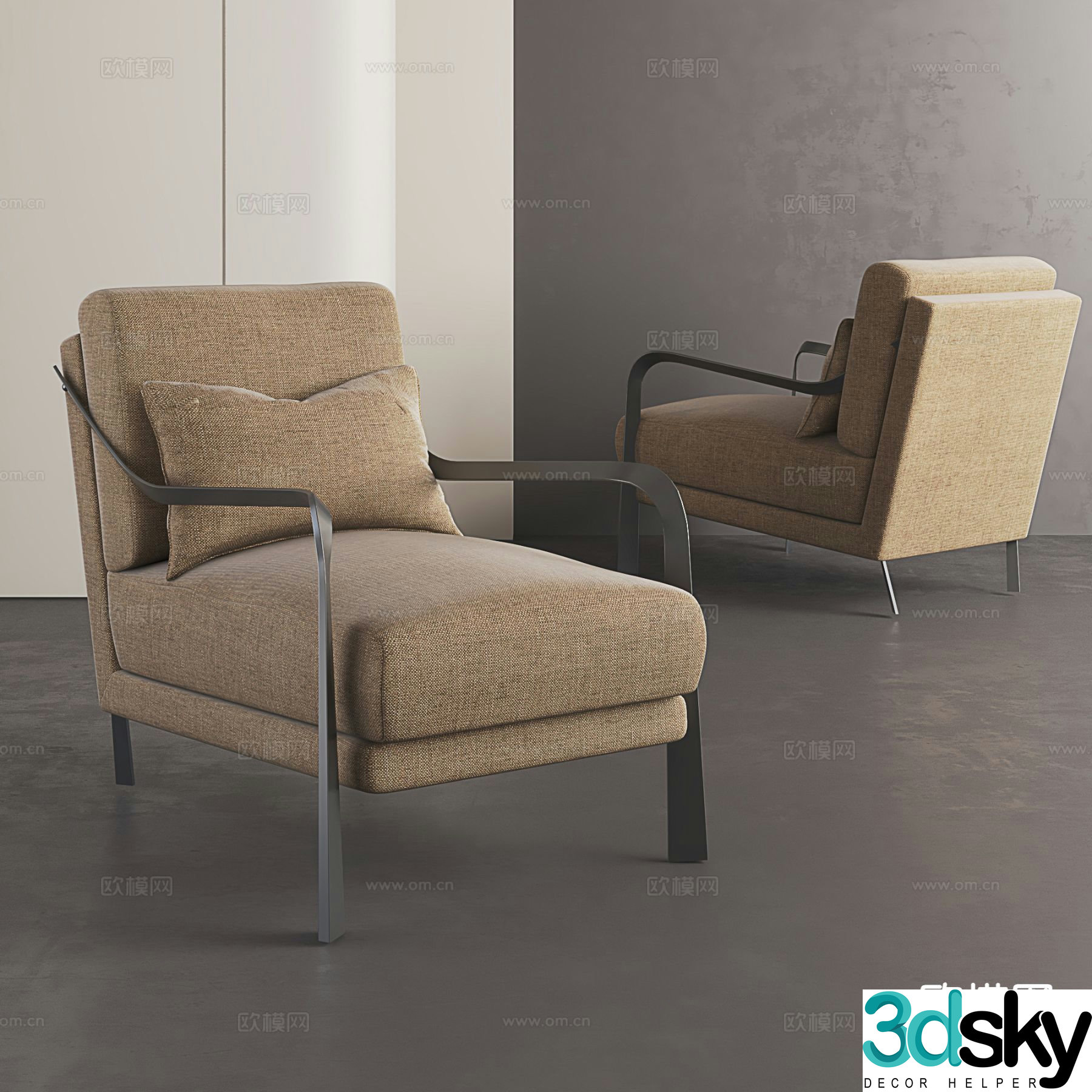 Modern chair sofa chair leisure chair 3d model