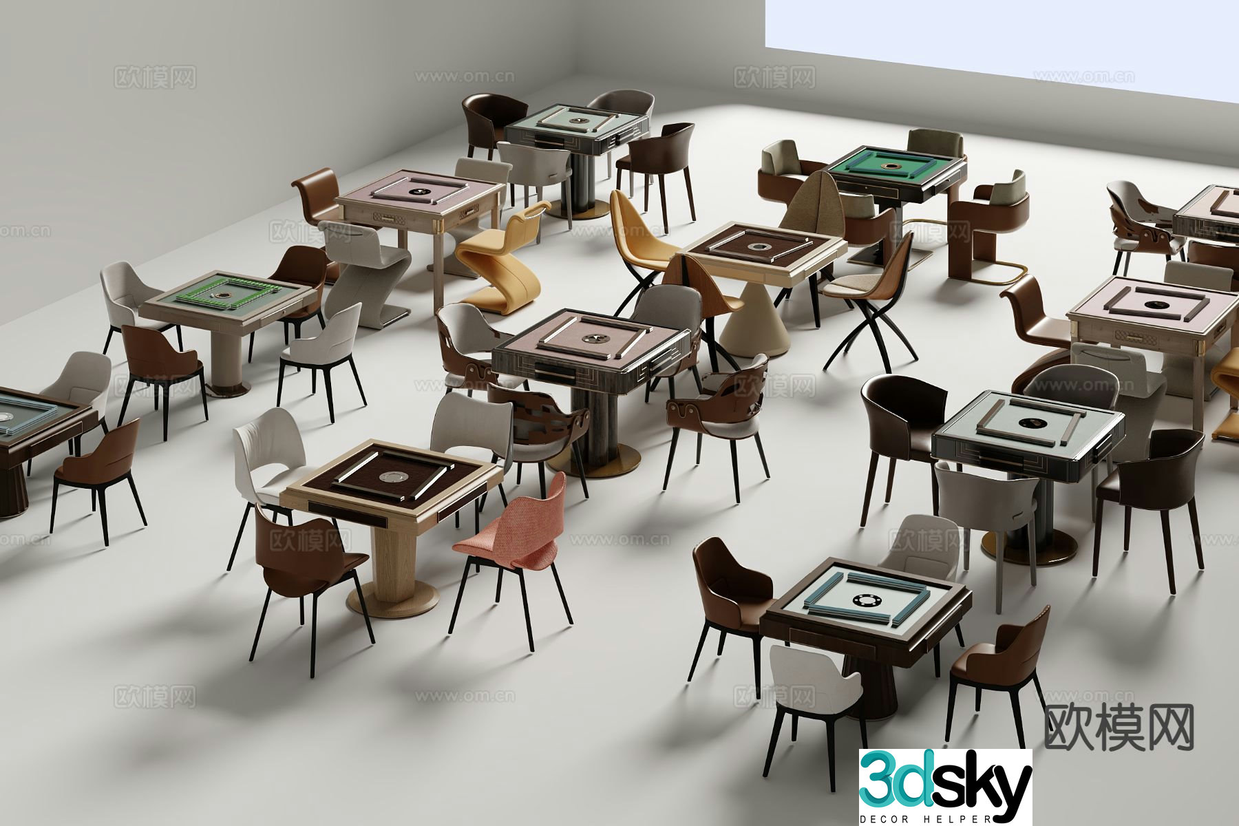 Mahjong table entertainment table automatic mahjong table 3d model