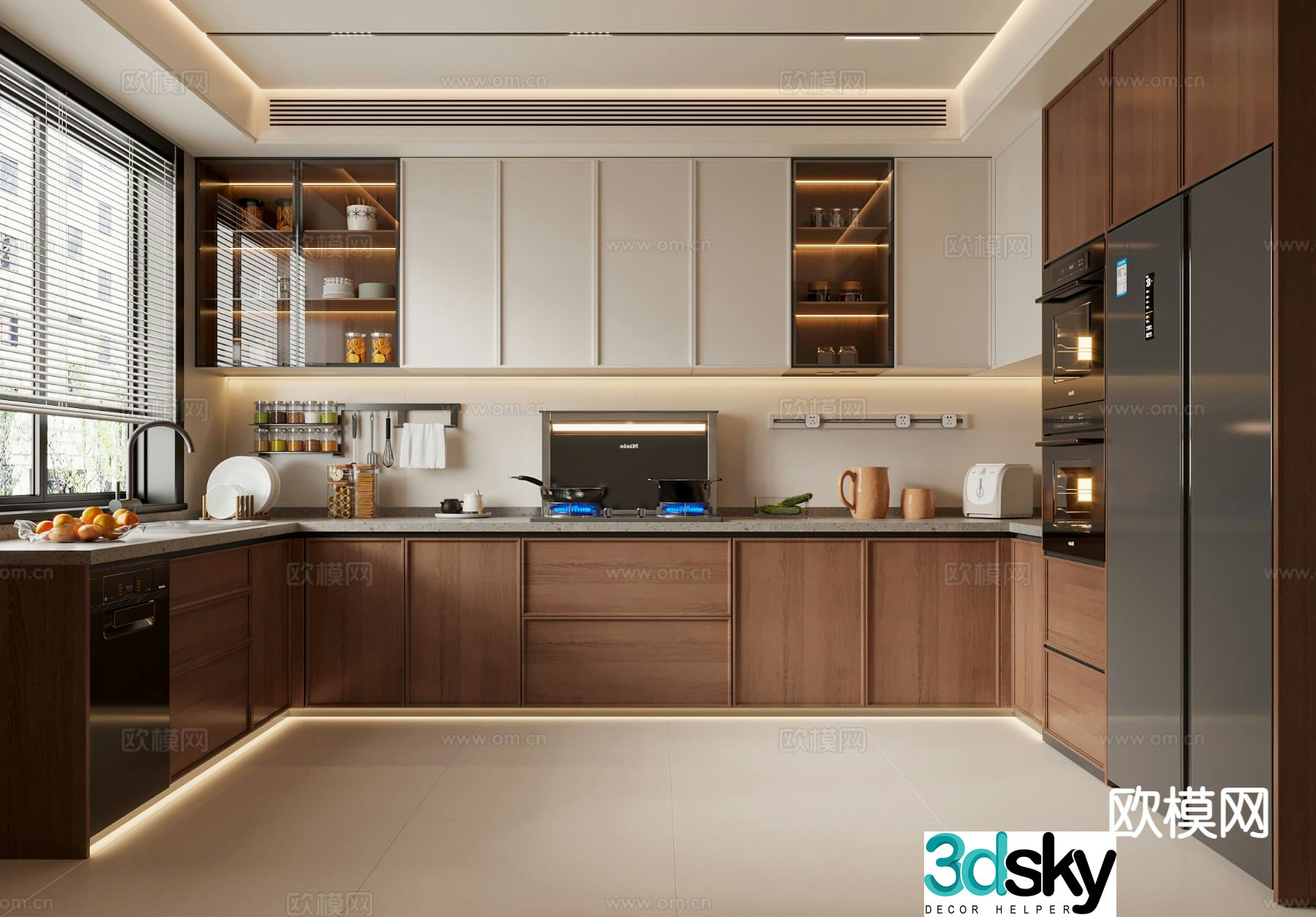 Medieval style kitchen cabinet 3d model