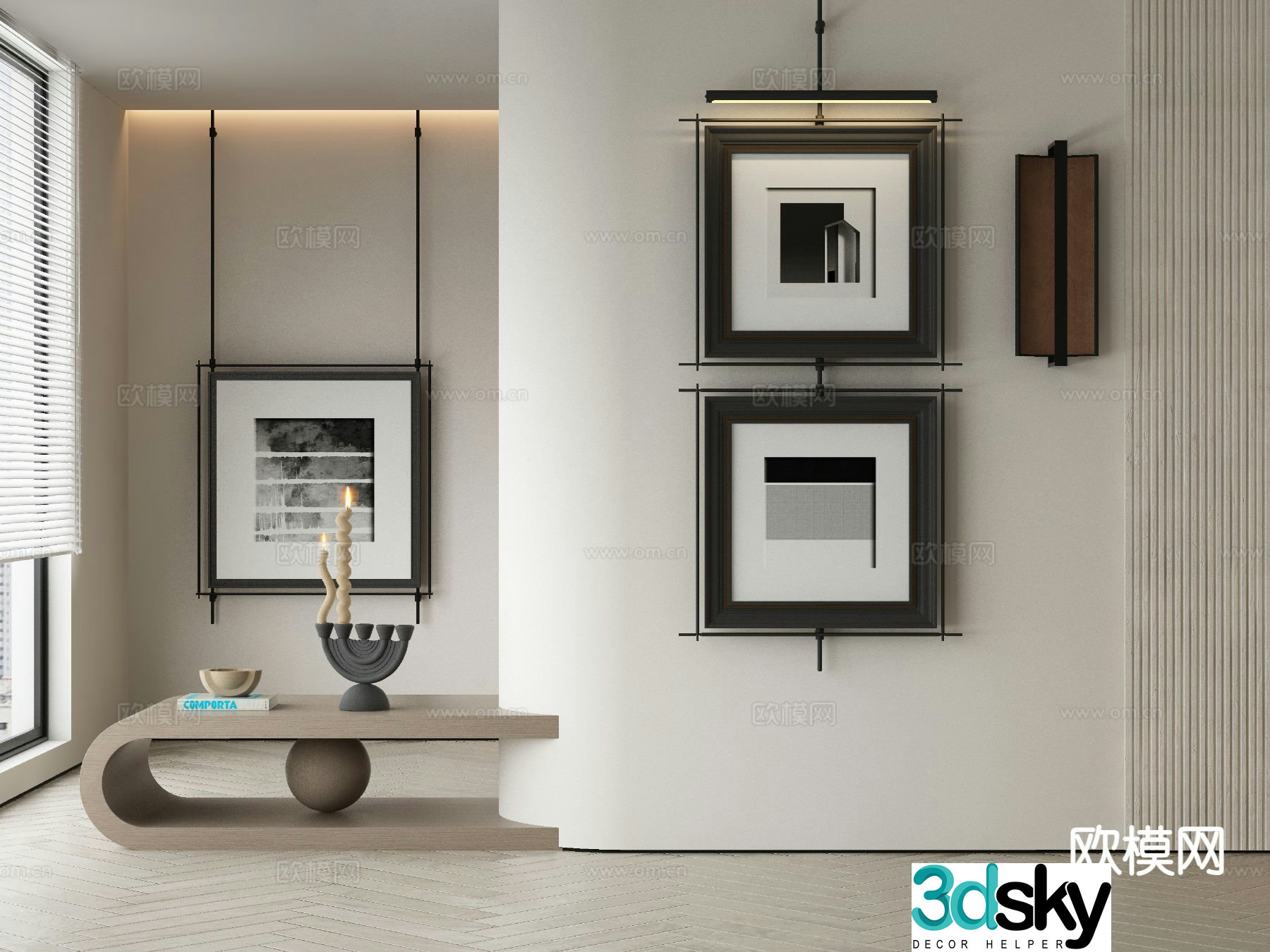Modern art painting texture painting decorative painting 3d model