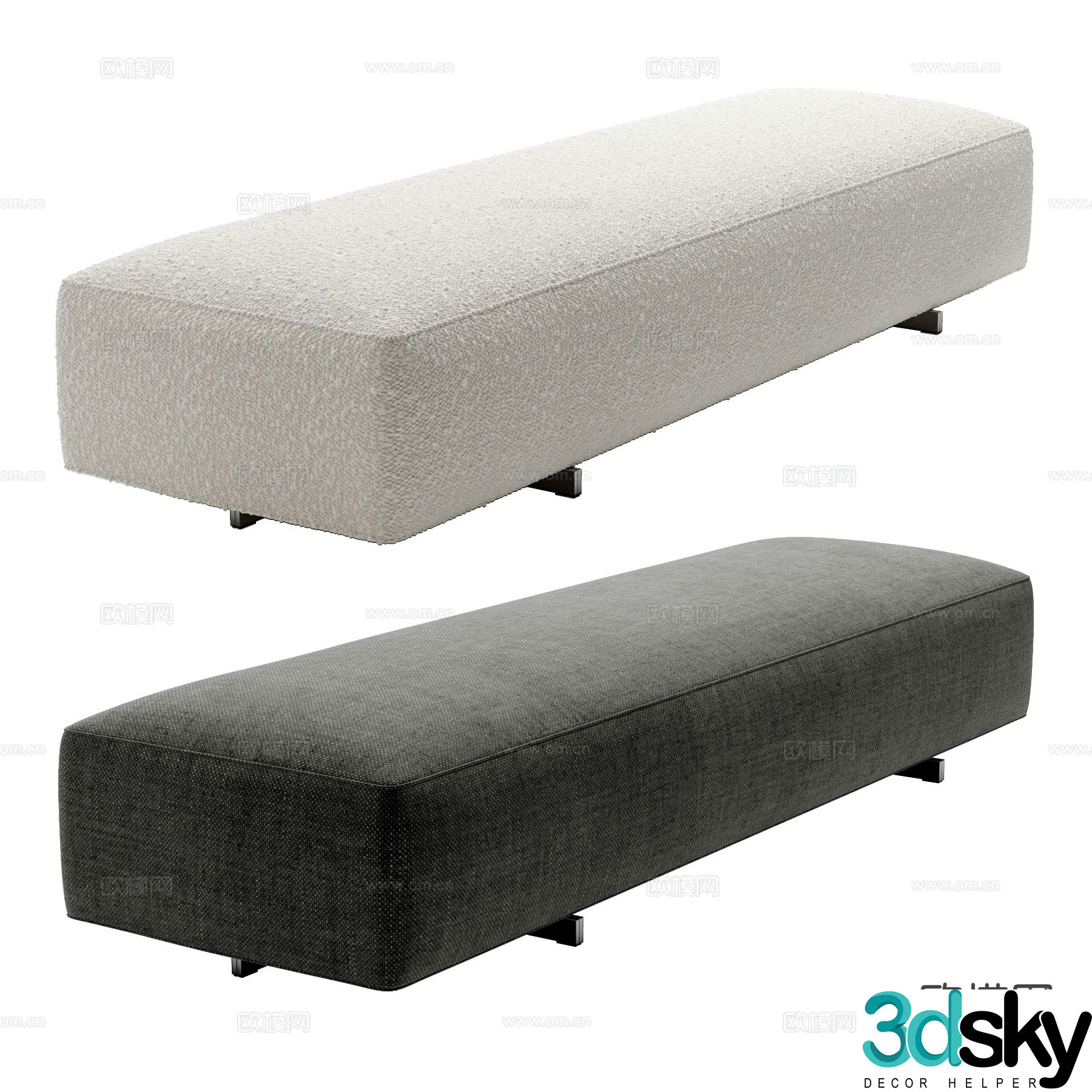 modern sofa bench bench stool 3d model