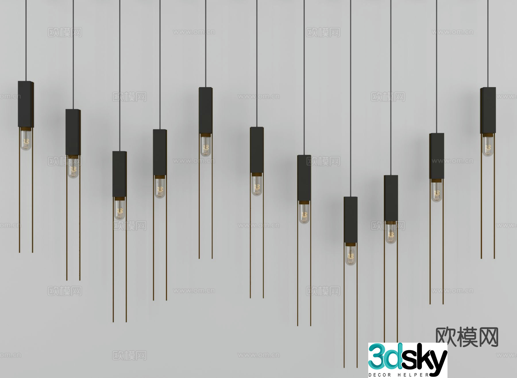 Nordic decorative chandelier 3d model