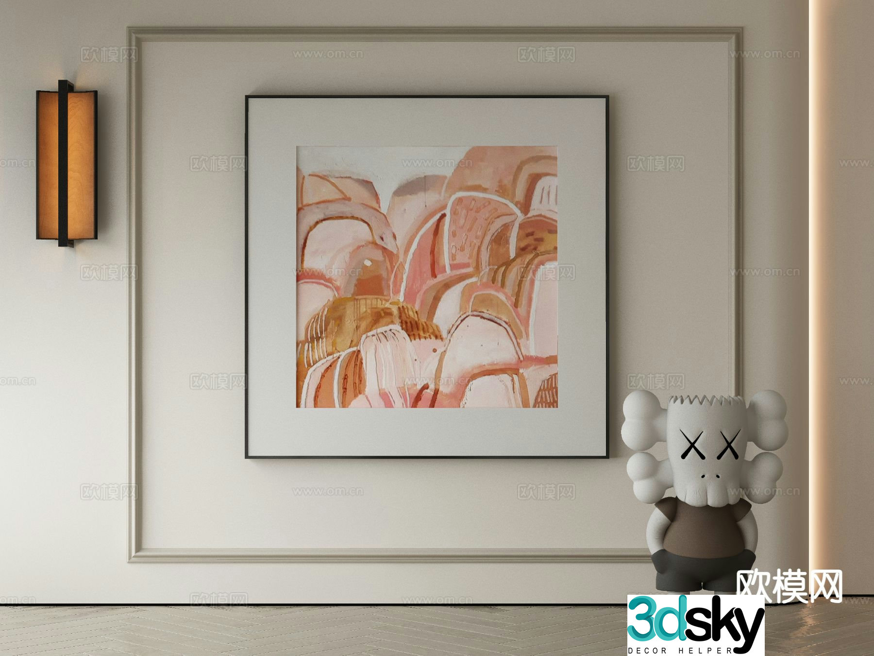 Modern decorative painting combination painting oil painting 3d model