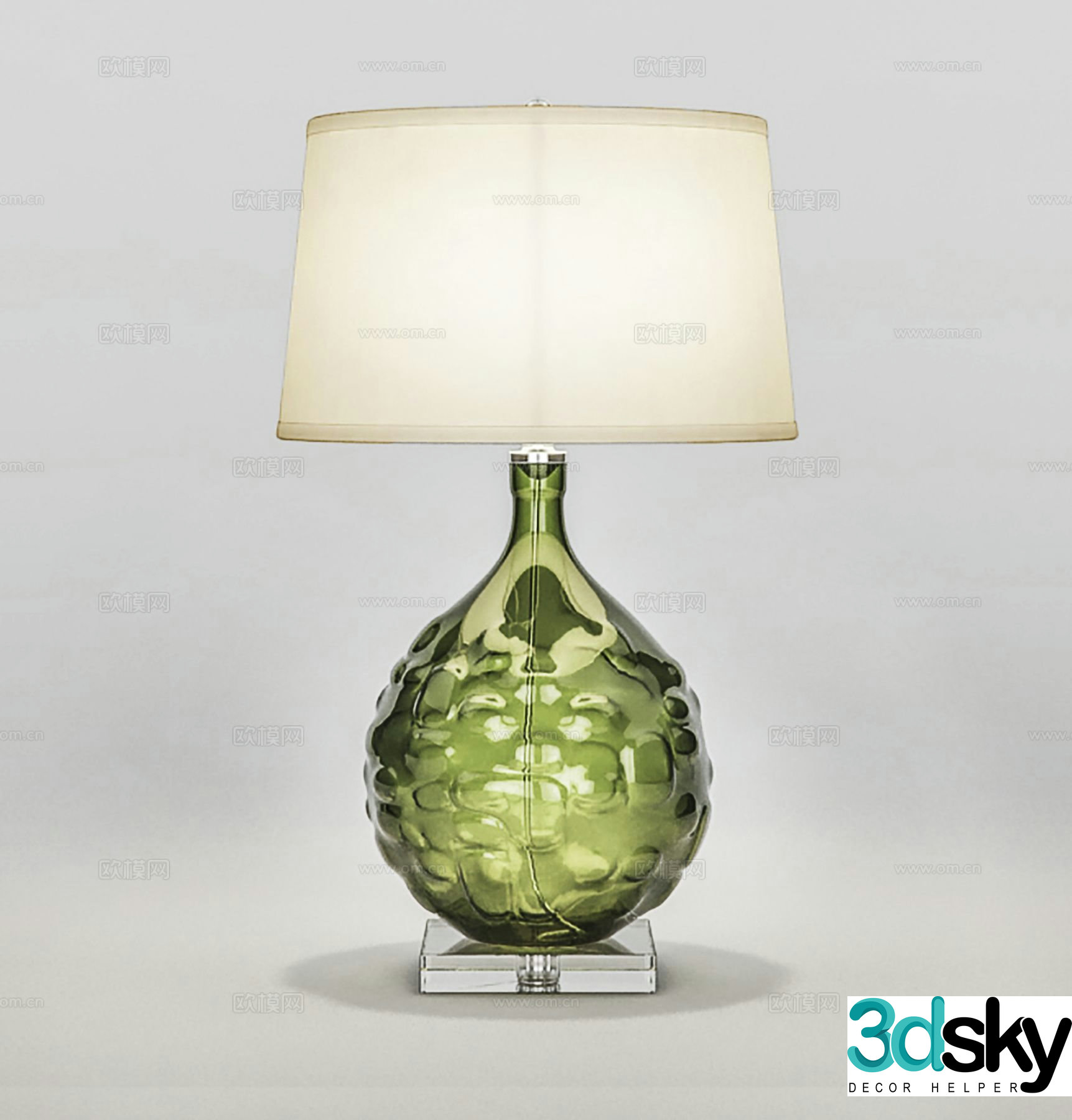 Modern glass table lamp 3d model