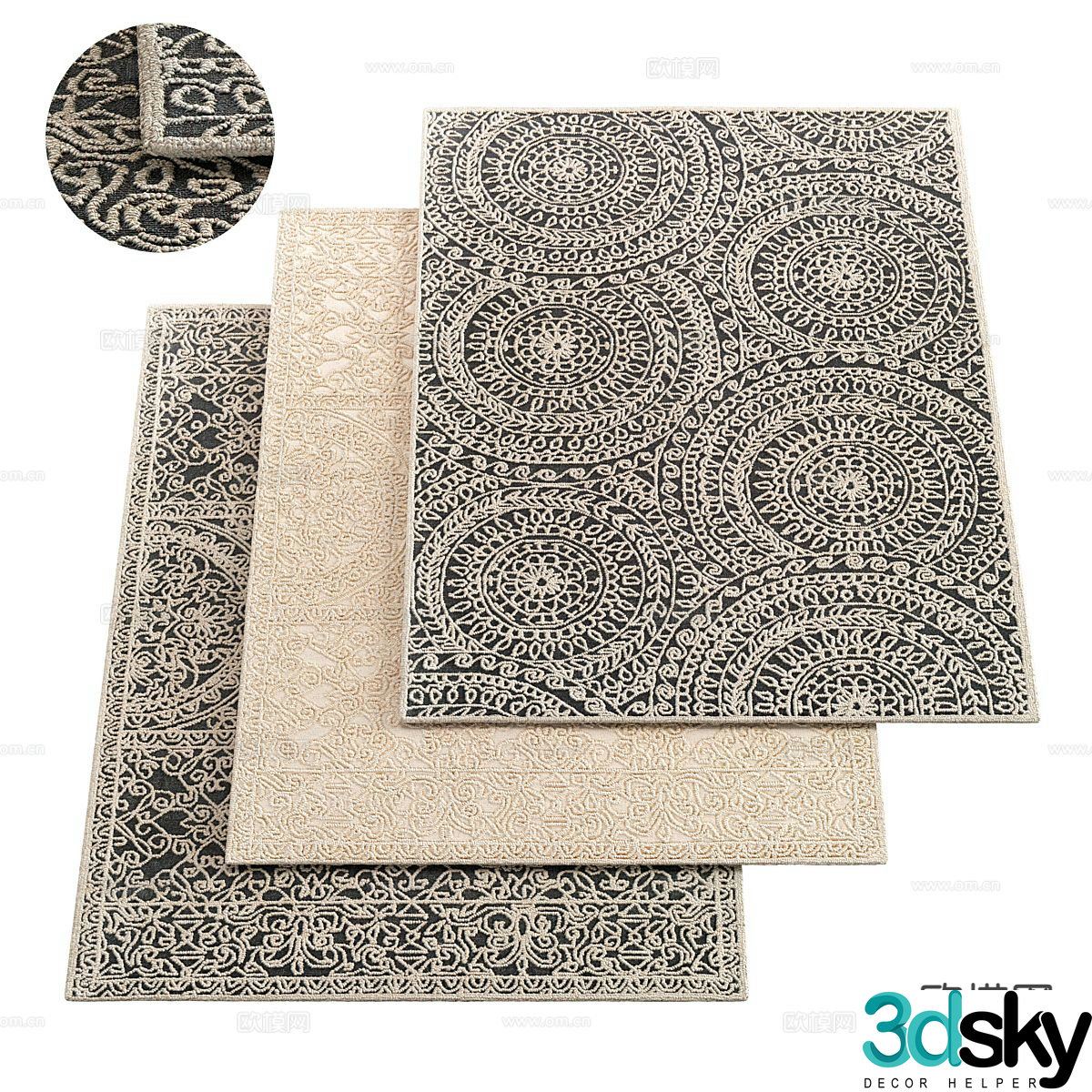 Pattern carpet square carpet 3d model