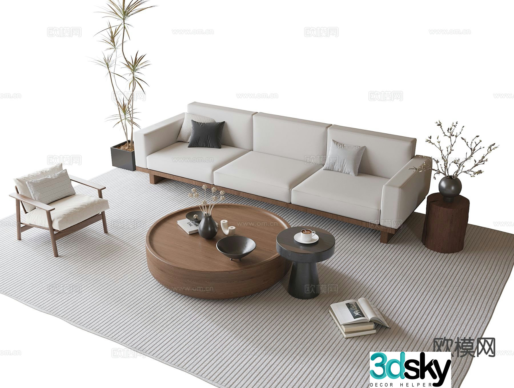 Wabi Sabi modular sofa 3d model