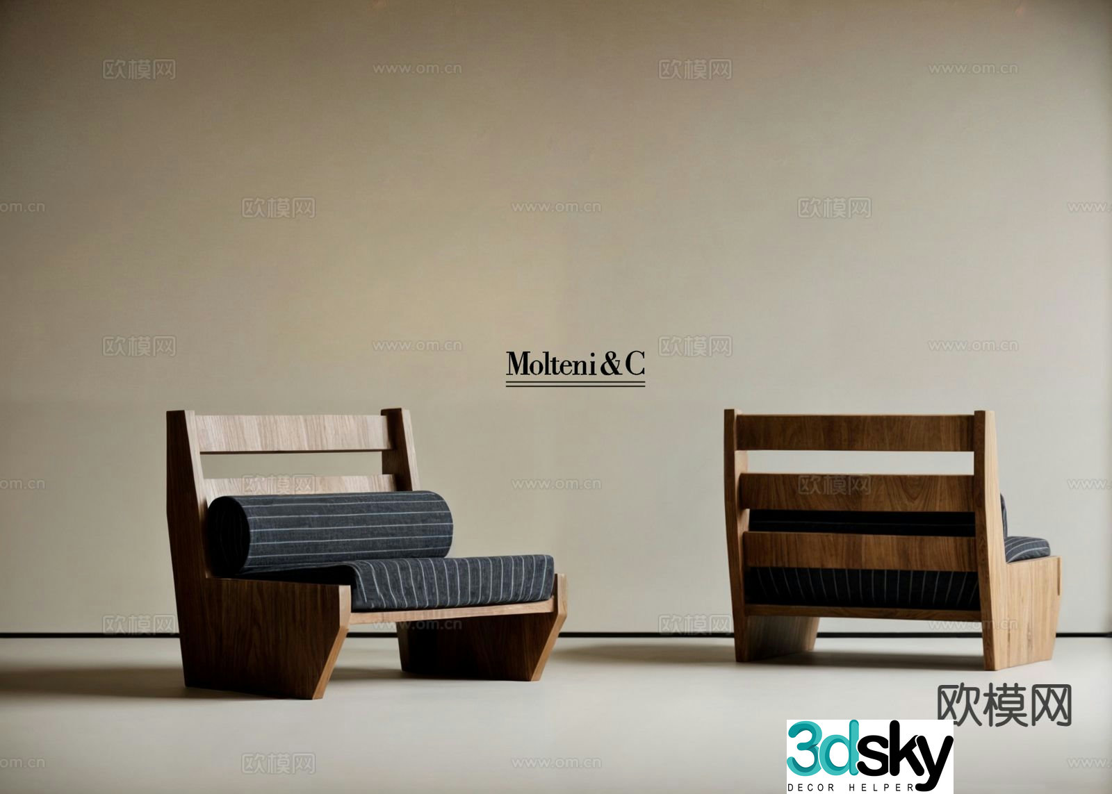 Medieval style chair leisure chair wooden chair 3d model