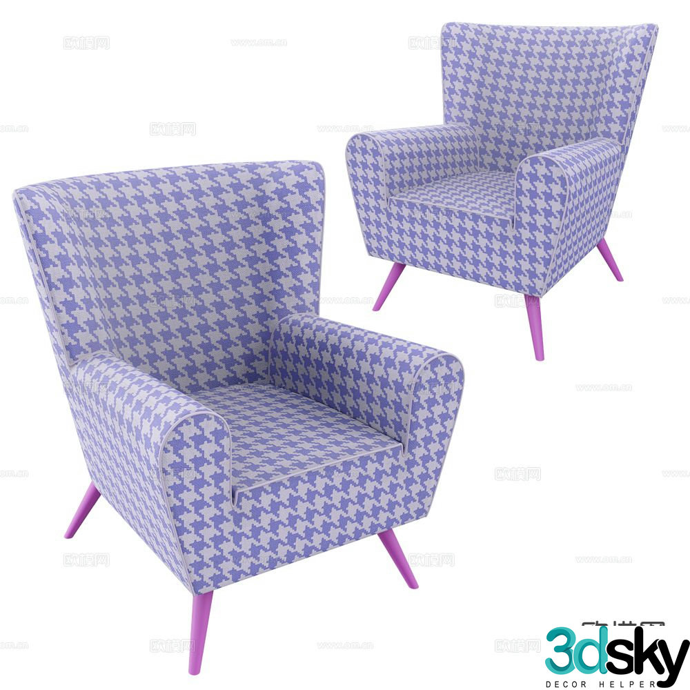 Pop Label American Chair Thousand Bird Leisure Chair 3D Model