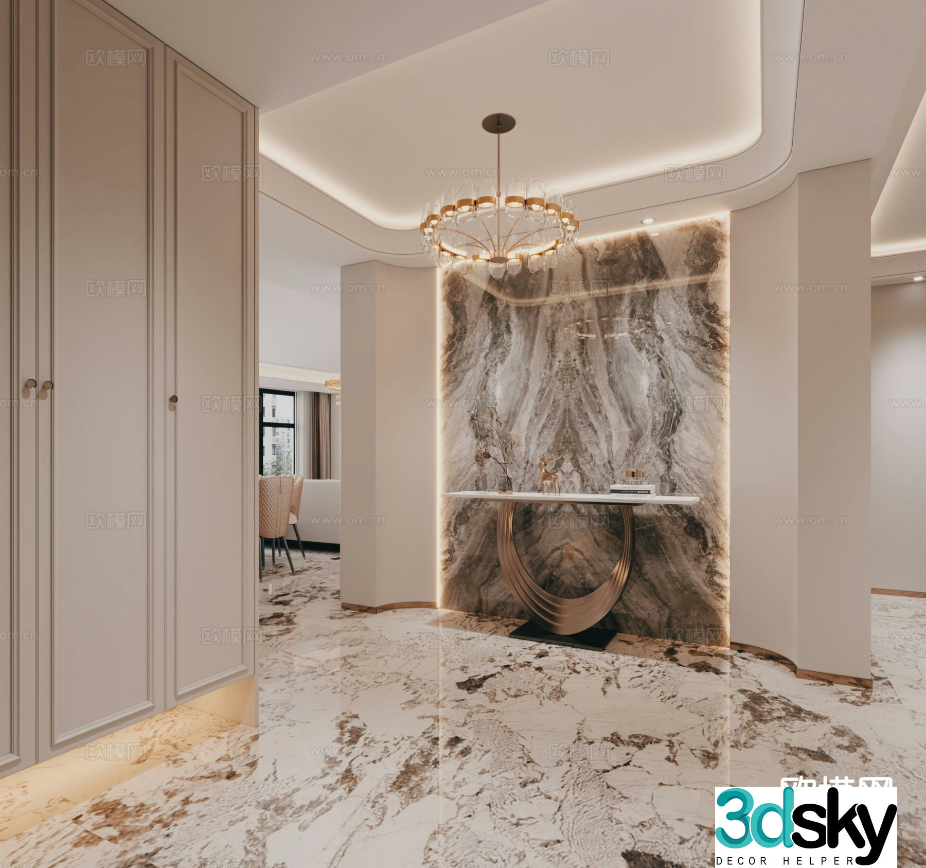 Modern entrance aisle 3D model