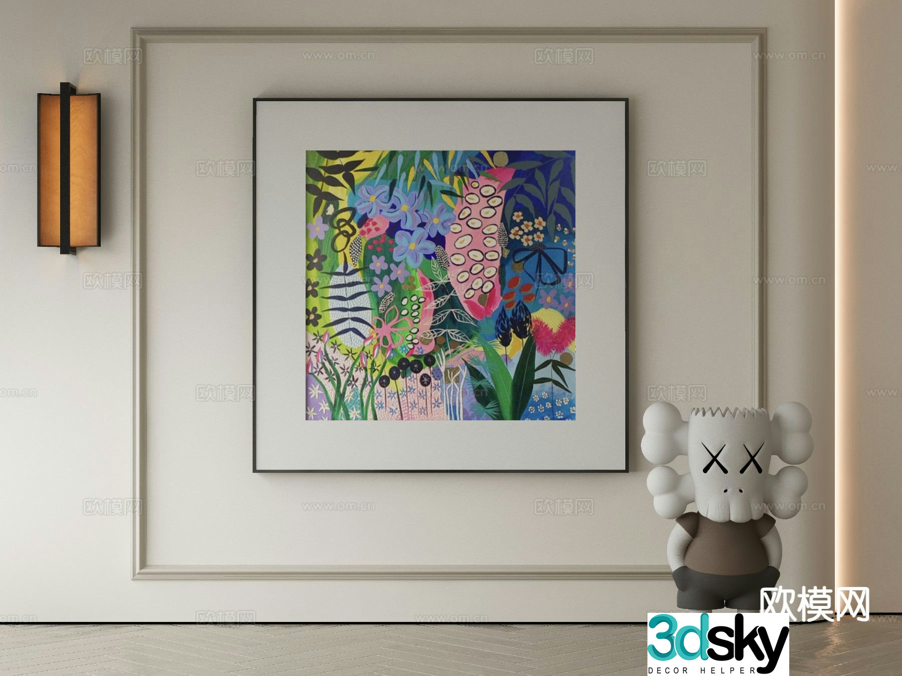 Modern decorative painting abstract cartoon painting 3d model