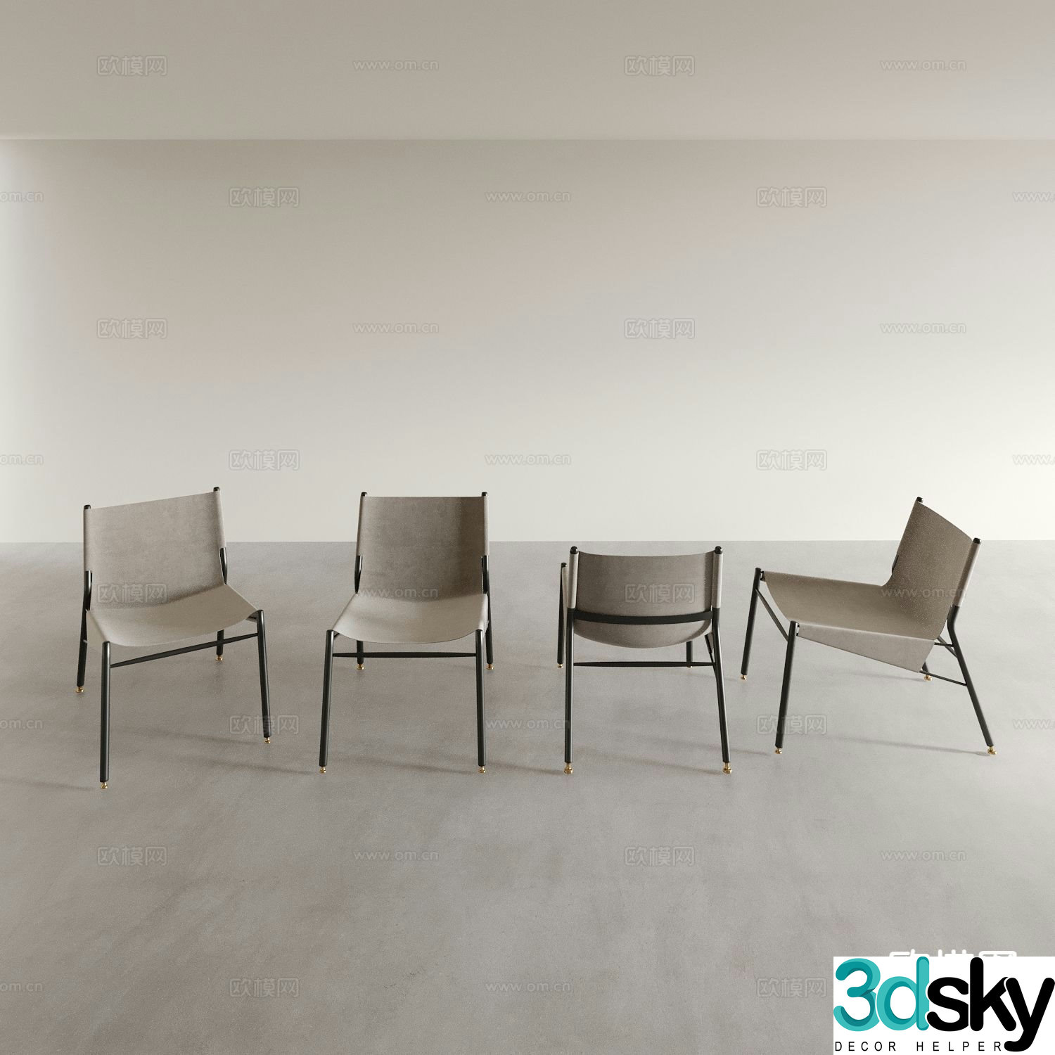 Modern chair dining chair 3d model