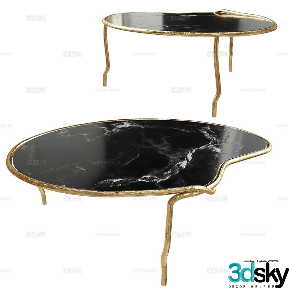 Salto marble coffee table special shaped coffee table 3d model