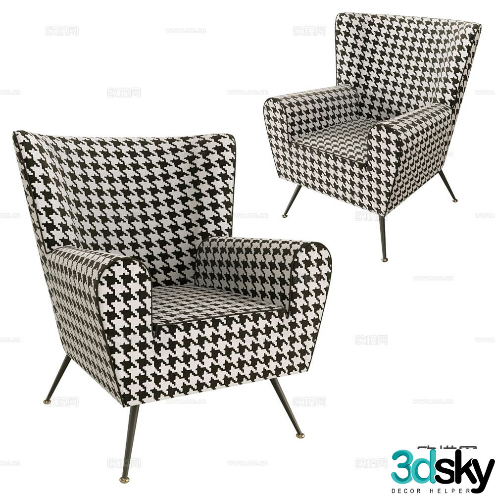 Pop Label American Chair Thousand Bird Sofa Chair Leisure Chair 3D Model