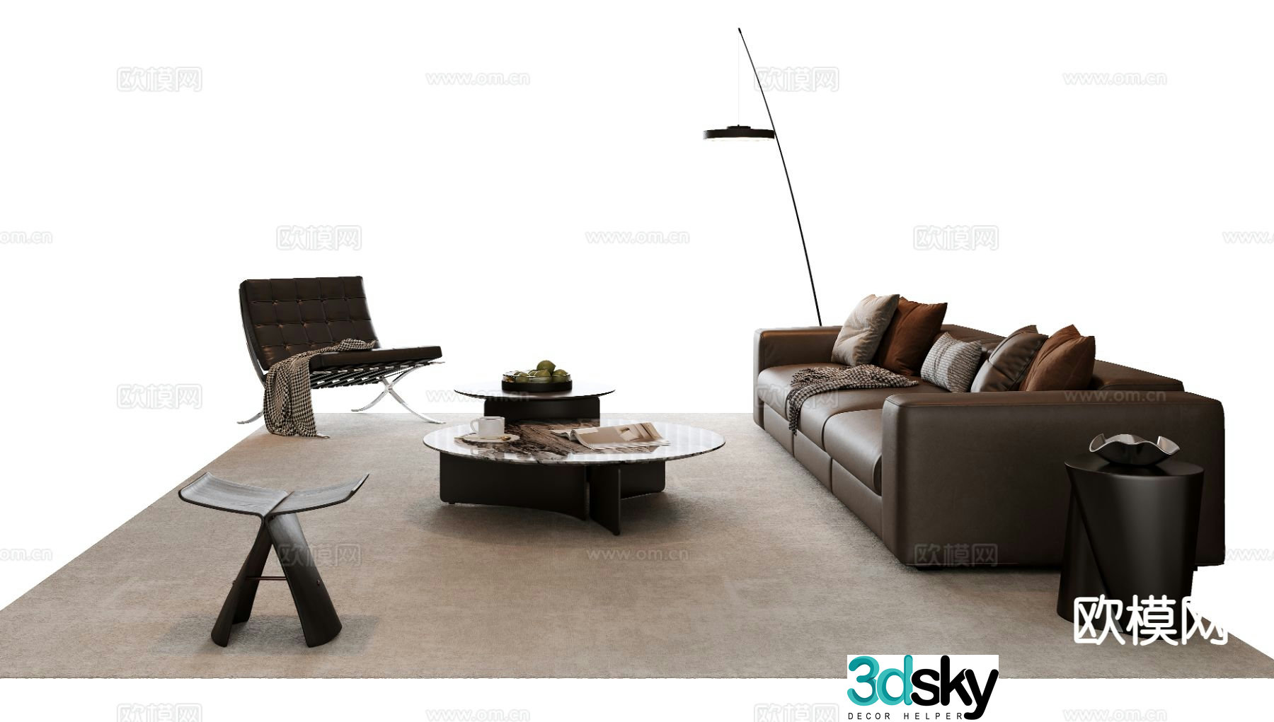 Italian sectional sofa 3d model