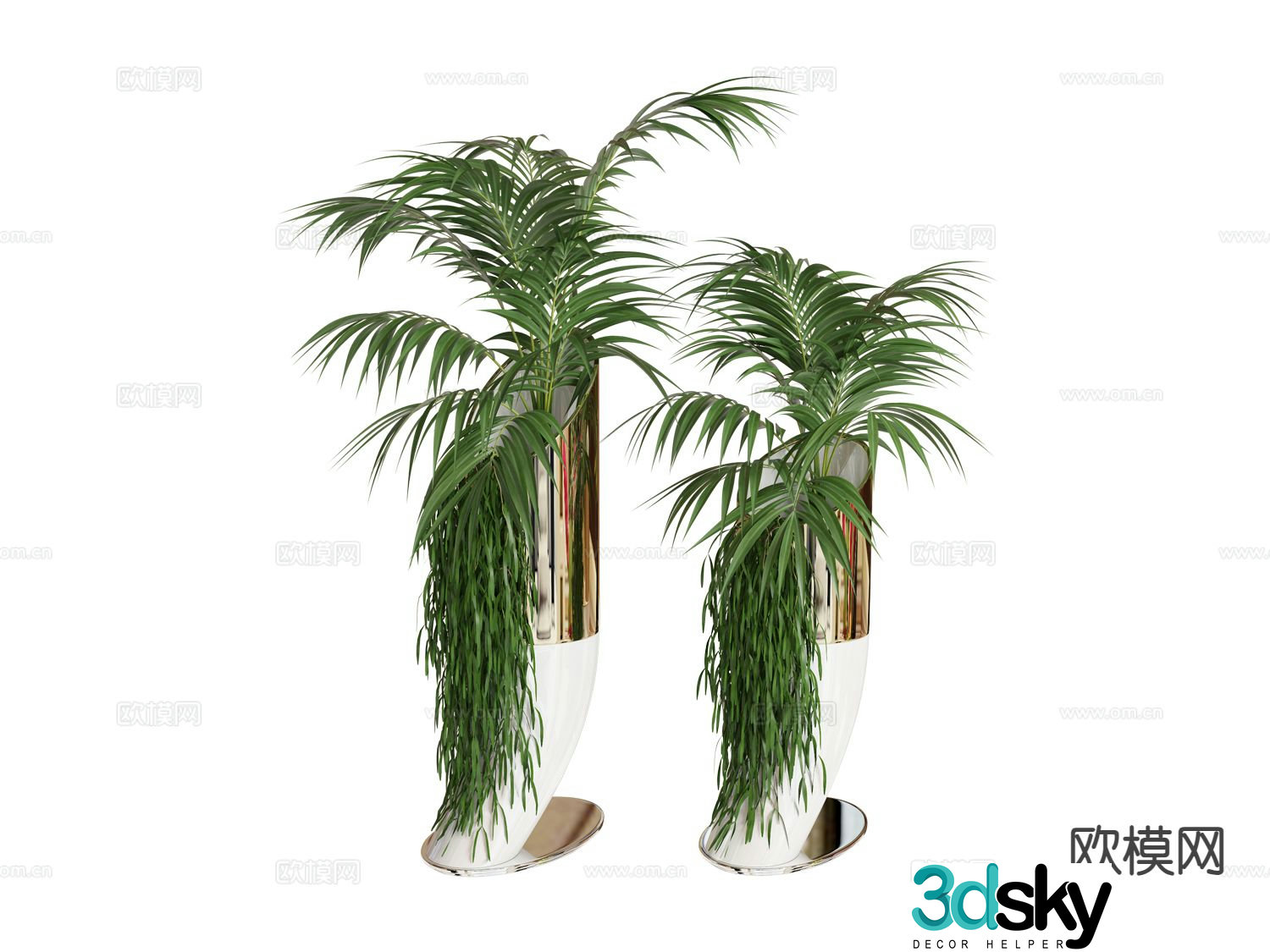 visionnaire vase floral aquatic plant 3d model