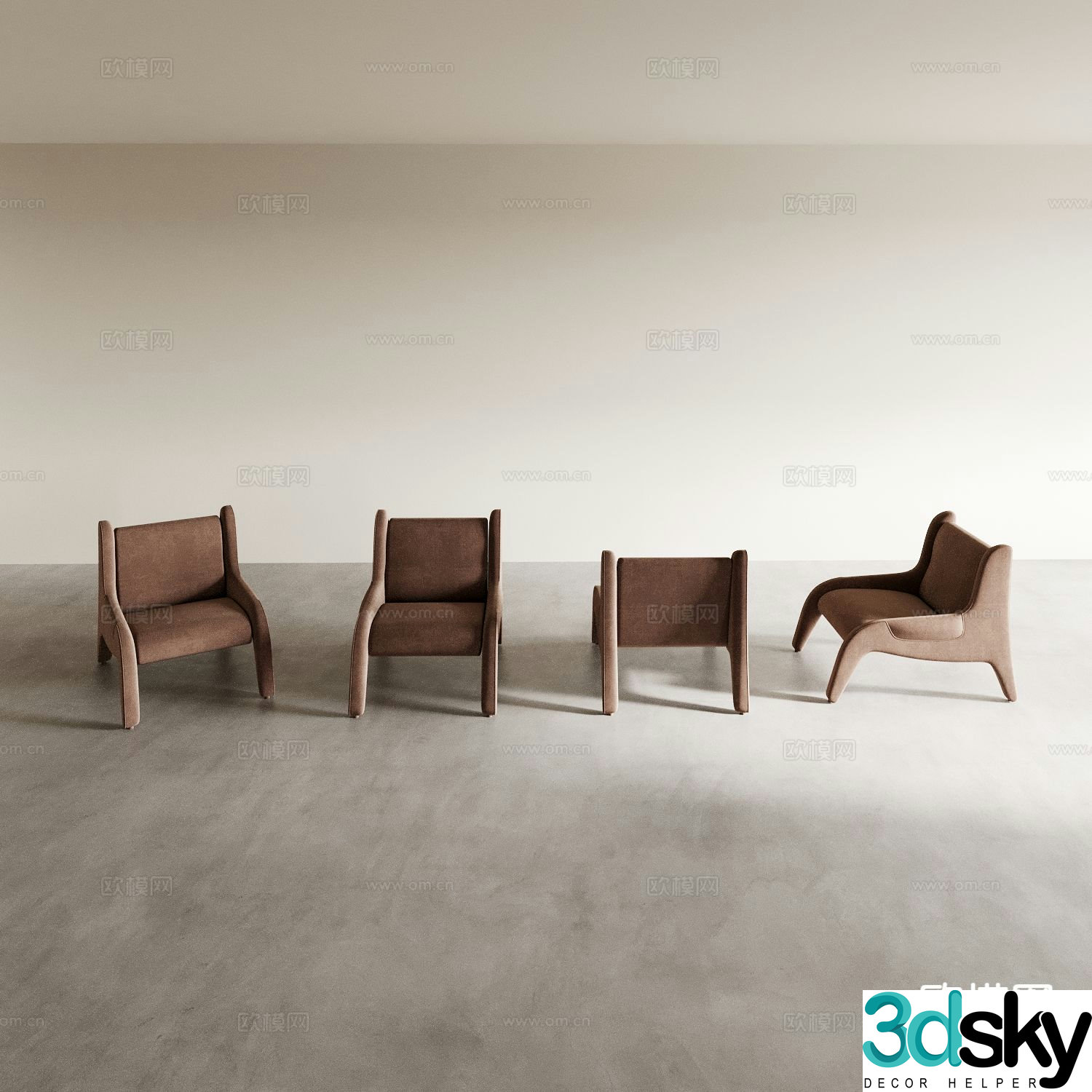 Italian single chair chair sofa chair armchair 3d model