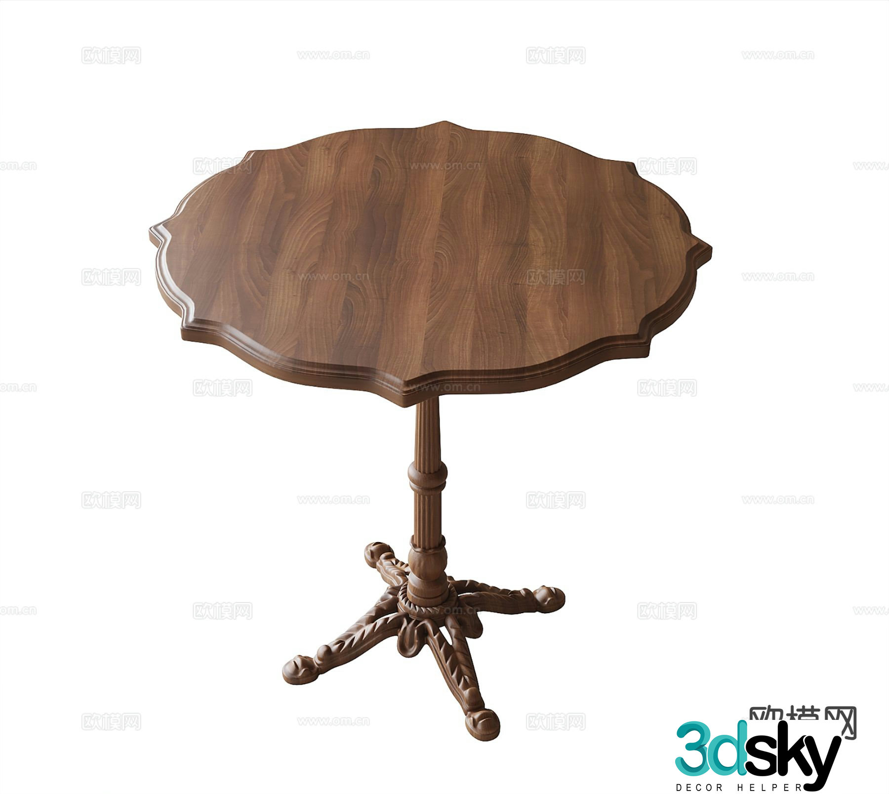 American corner table side table coffee table small round table 3D model