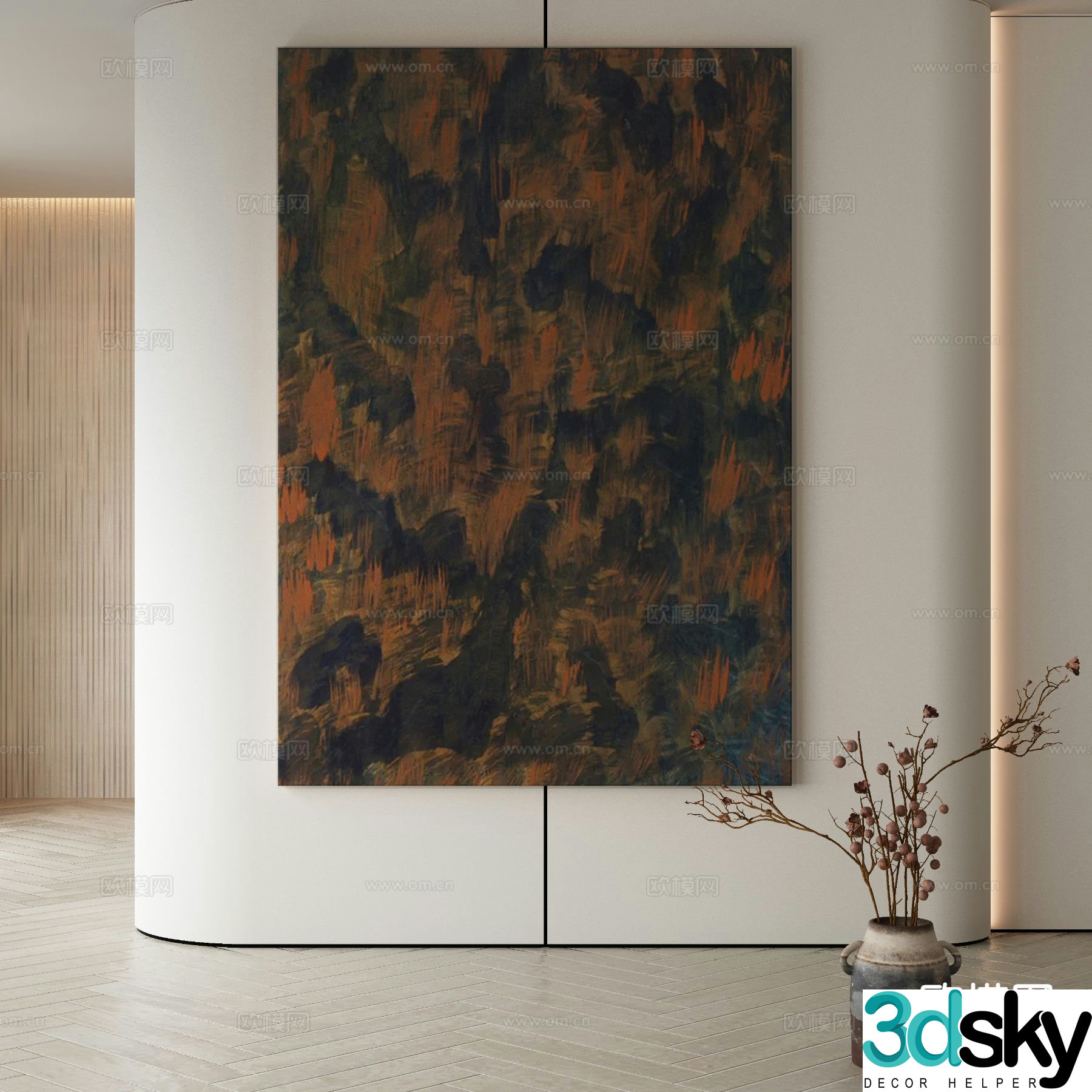 Modern art painting texture painting decorative painting 3d model